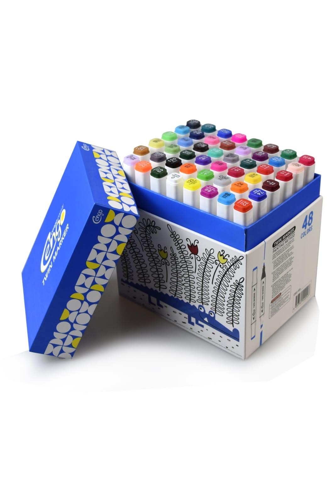 Cengo Twin Touch Marker 48 Renk Premium Çift Taraflı Stantlı Kutulu Kod:CGO-133