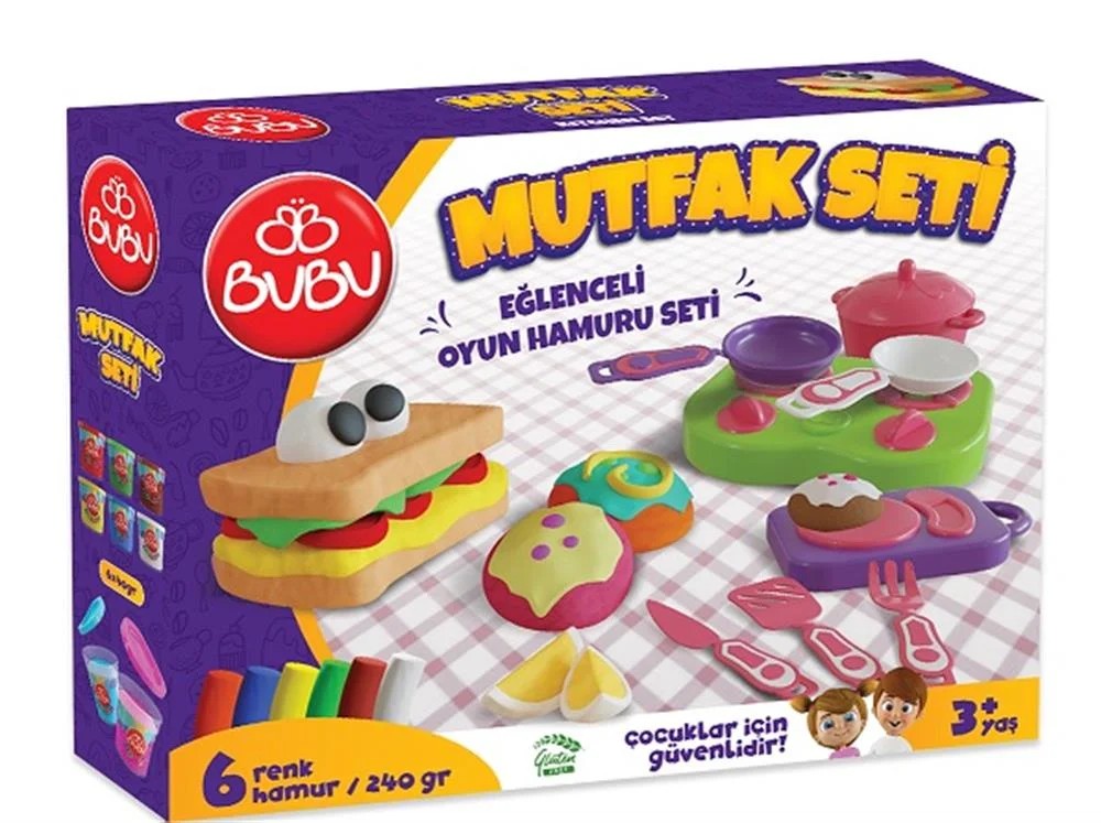 Bu-bu Oyun Hamuru Seti 6 Renk 3D Mutfak Seti Kod: OH0015
