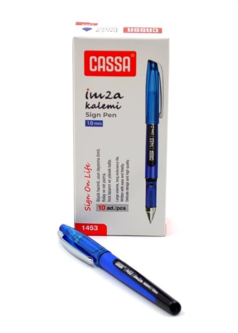 Cassa Roller Kalem 1.0 mm.Mavi 1 Adet (İmza Kalemi)  Kod:1453