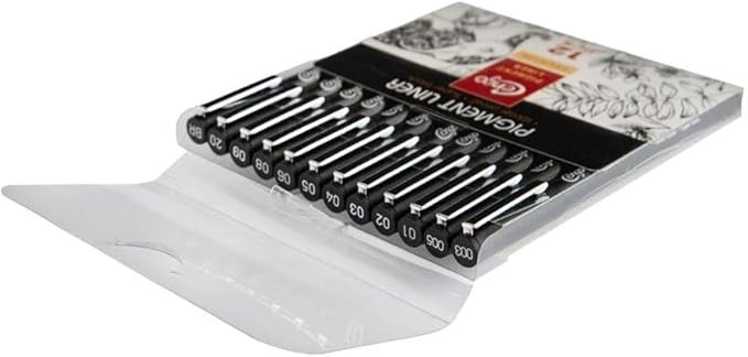 Cengo Teknik Çizim kalemi 12'li Set Pigment Liner Siyah Kod : CGO-191