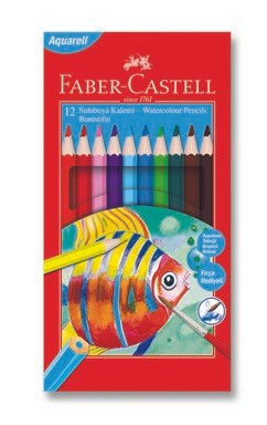 Faber-Castell Karton Kutu Aquarel Boya Kalemi 12 Renk (Suluboya Kalemi)