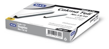 Mas Çakma Makinası Teli No:13/10 mm.1000'li Paket Kod:174