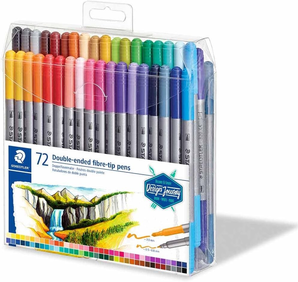 Staedtler Çift Uçlu Keçeli Kalem 72 Renk Set (0.5 mm - 3 mm) kod: 3200-TB72