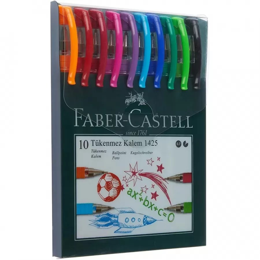 Faber-Castell Tükenmez Kalem 10 Renk-1425