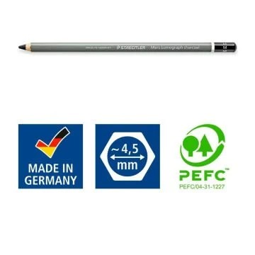 Staedtler Füzen-Kömür Resim Kalemi (C-M) 1 Adet Mars Lumograph Kod: 100C-M