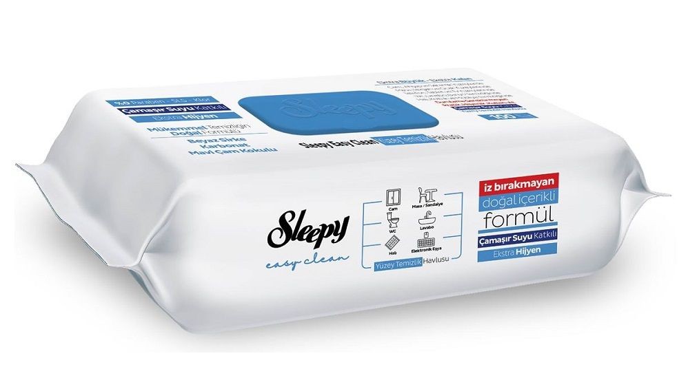 Sleepy Easy Clean Mavi Çam Katkılı Yüzey Temizlik Havlusu, 100 Yaprak