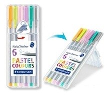 Steadtler Fineliner Triplus 0.3 mm Üçgen Pastel 6 lı Kalem Seti / SB6CS1