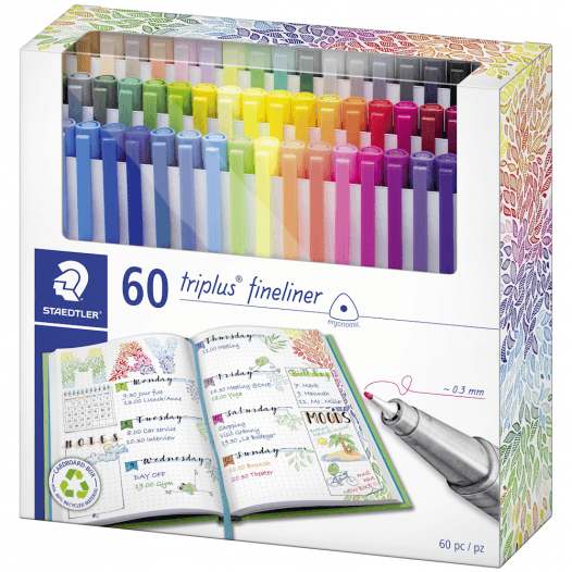 Steadtler Fineliner Triplus 0.3 mm Üçgen 60'LI Kalem Seti / 334 C60