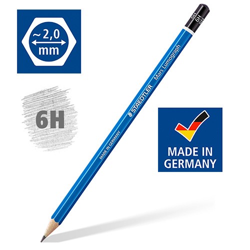 Staedtler Dereceli Resim Kalemi (6H) 1 Adet Mars Lumograph Kod: 100-6H