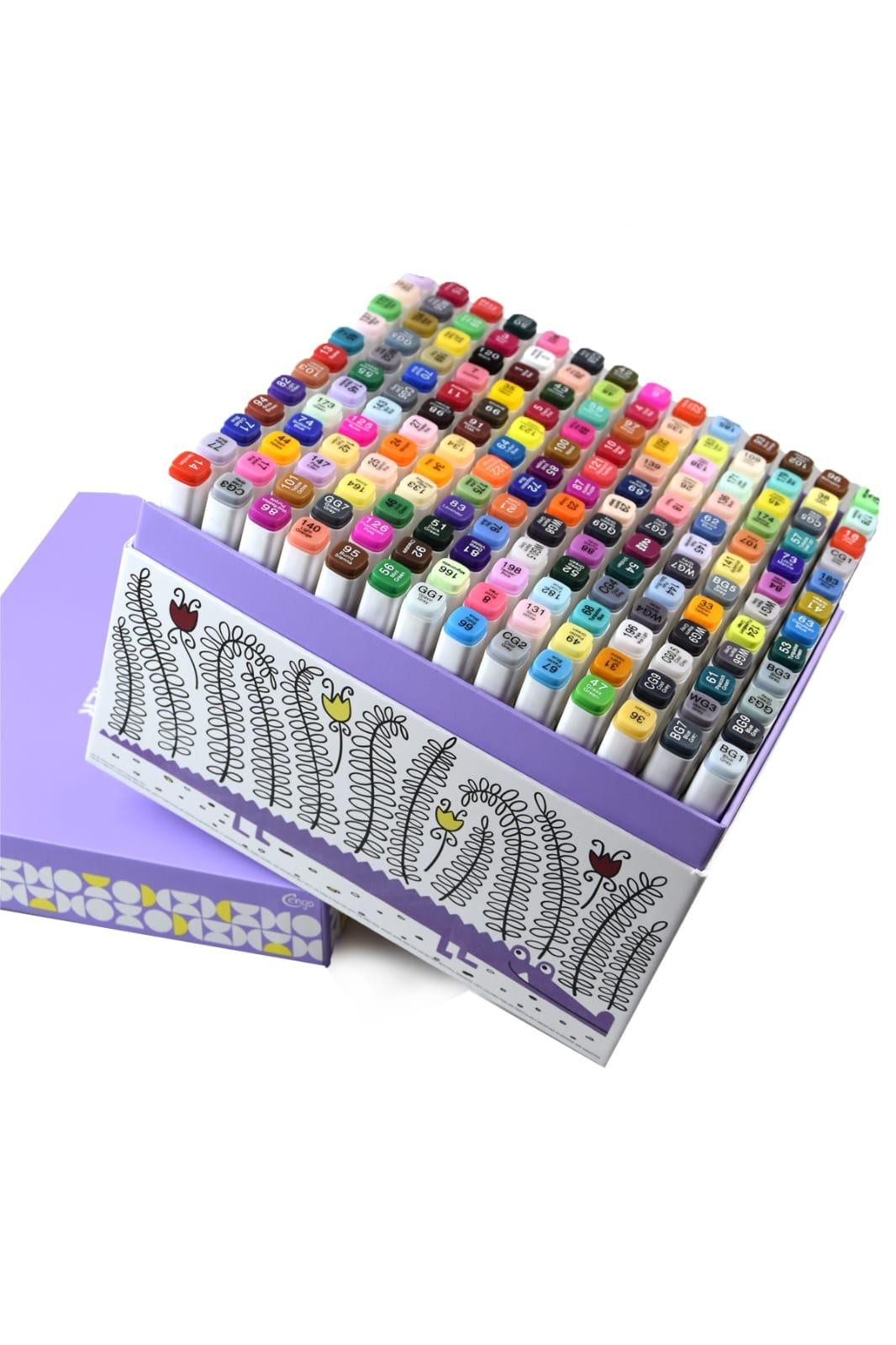 Cengo Twin Touch Marker 168 Renk Premium Çift Taraflı Stantlı Kutulu Kod:CGO-137