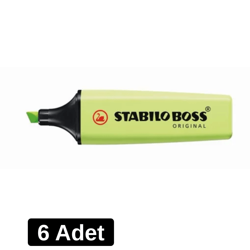 Stabılo Boss Fosforlu Kalem Pastel Açık Yeşil Kod:70/133 - 6 Adet