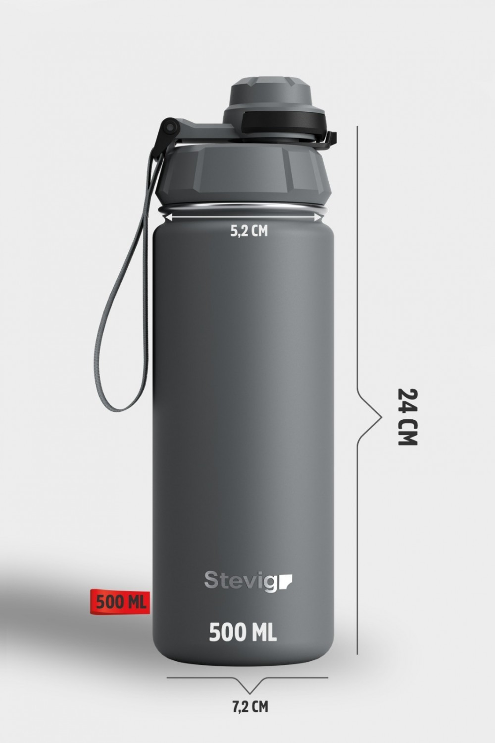 Stevig Çelik Termos Sızdırmaz 500 ml.Green 1 Hand leak Kod: st-208