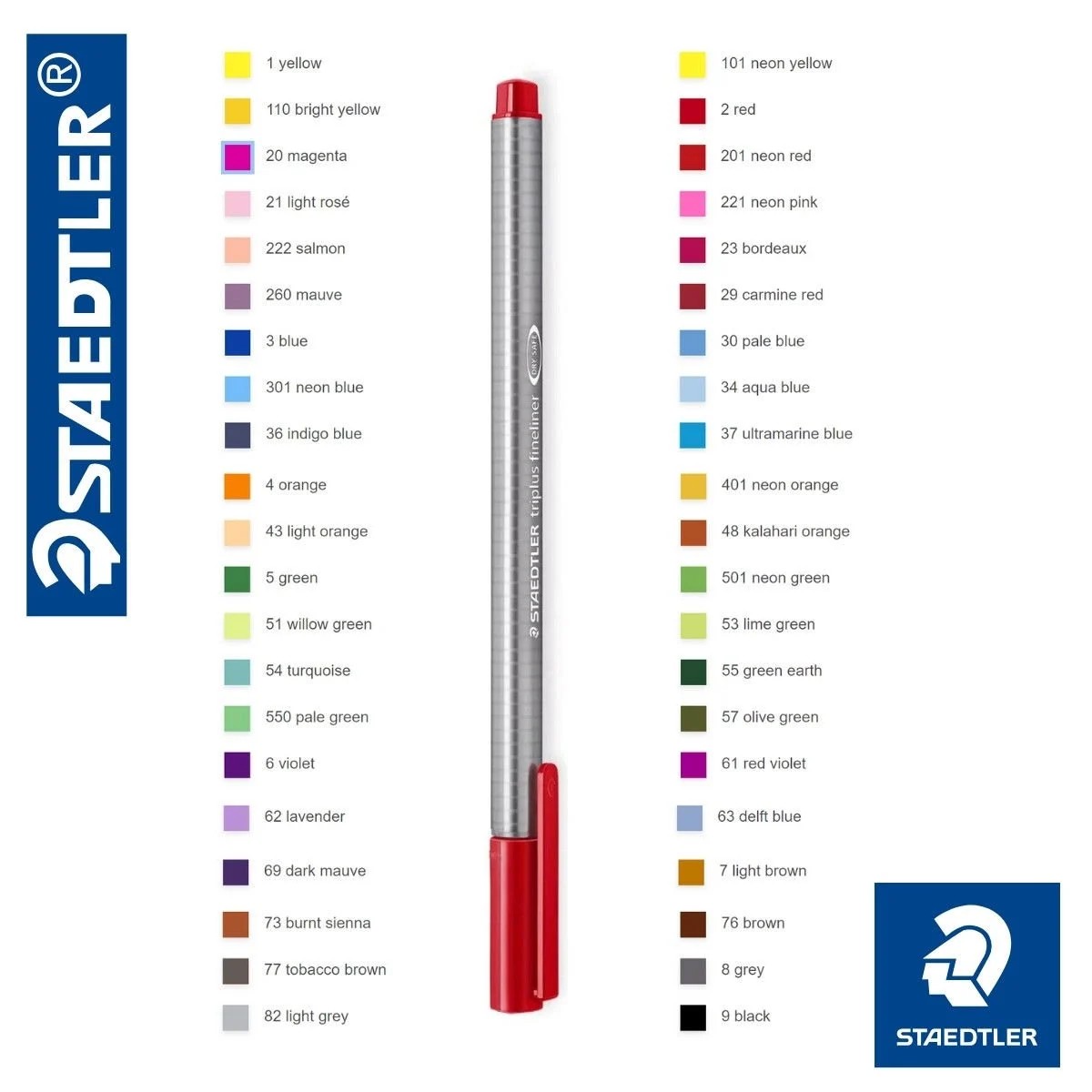 Steadtler Fineliner Triplus 0.3 mm Üçgen 42'li Kalem Seti / 334 C42