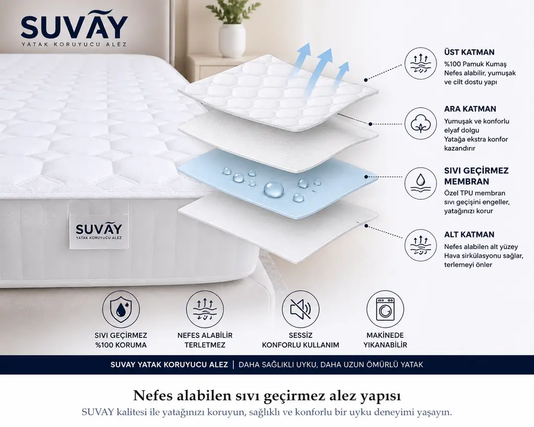 Nefes alabilen sıvı geçirmez alez yapısı