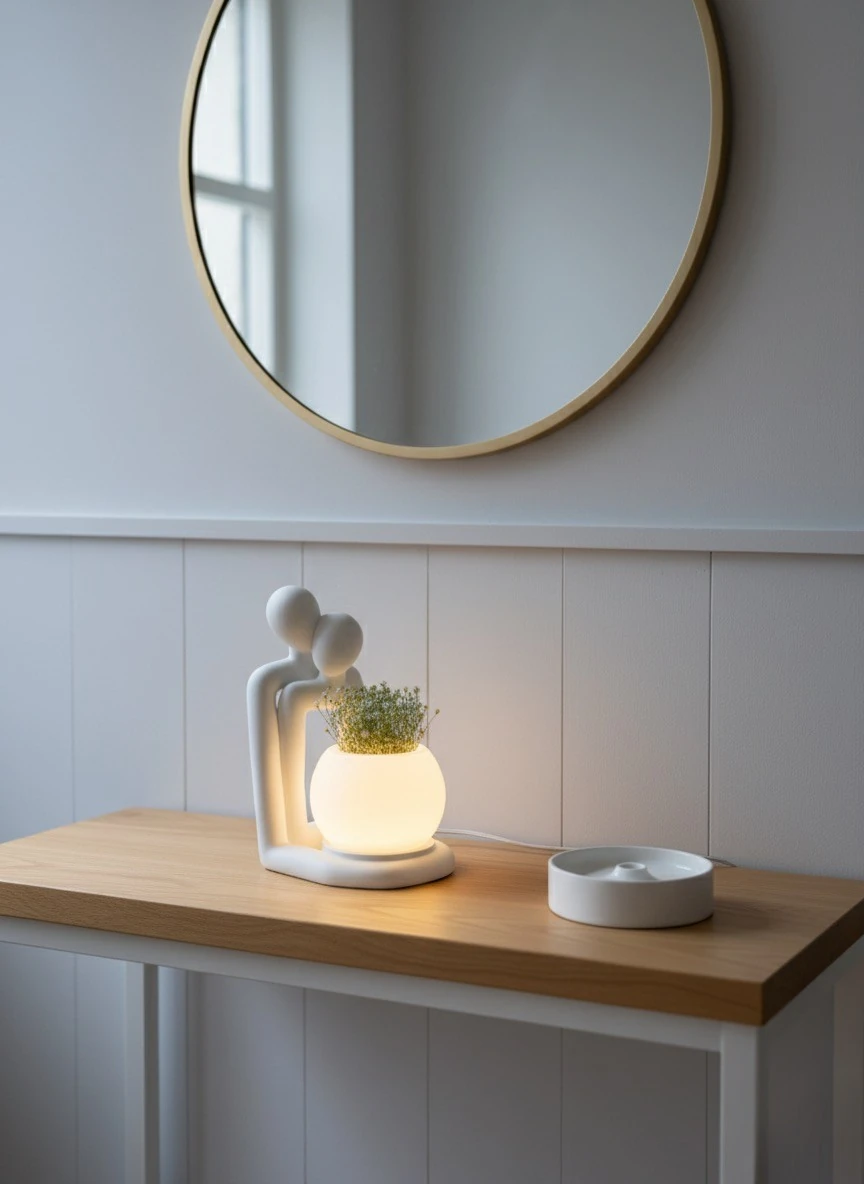 Lofony Love serisi ışıklı saksı & figür (Gün Işığı)