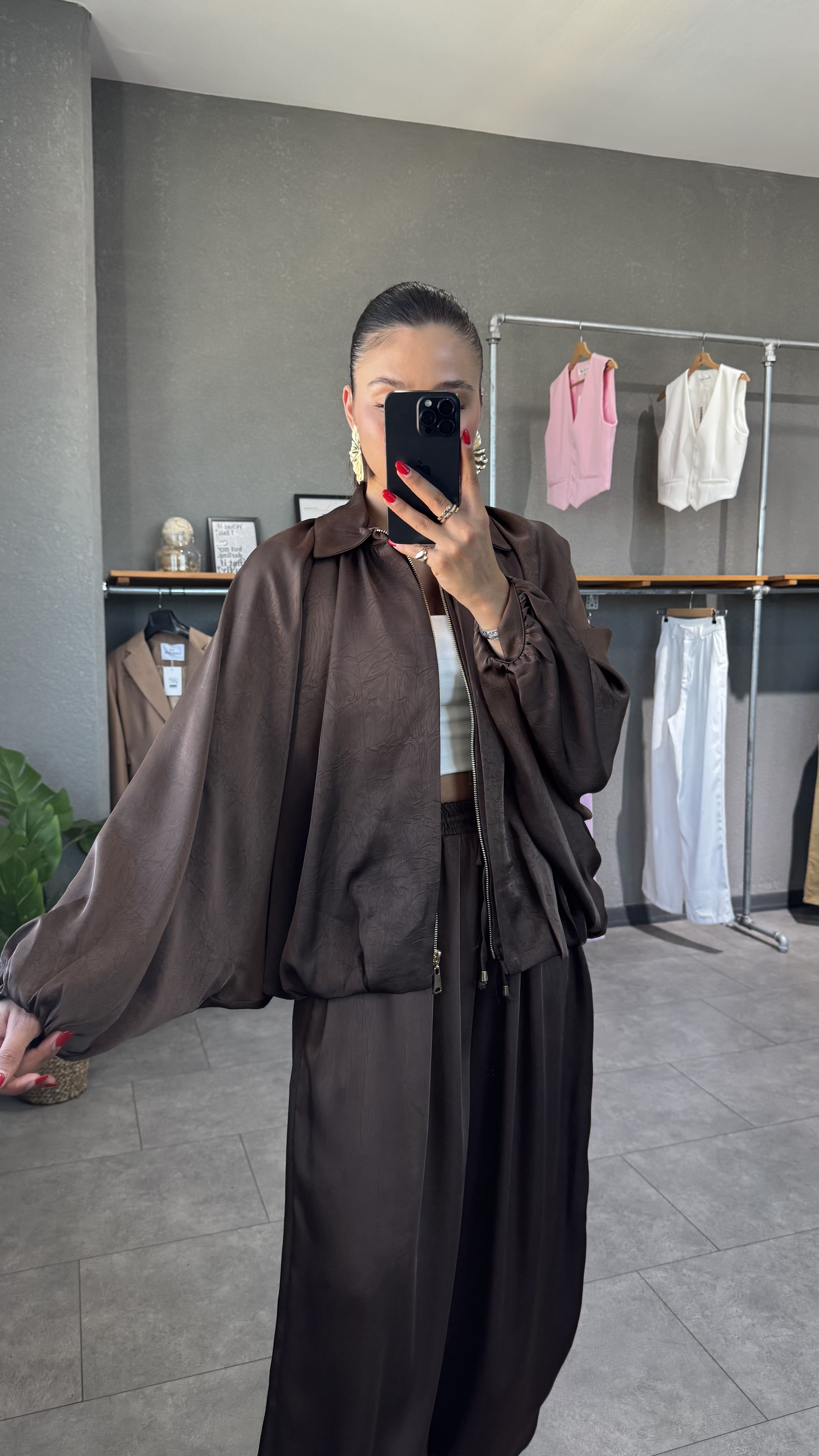 Saten Bomber Ceket