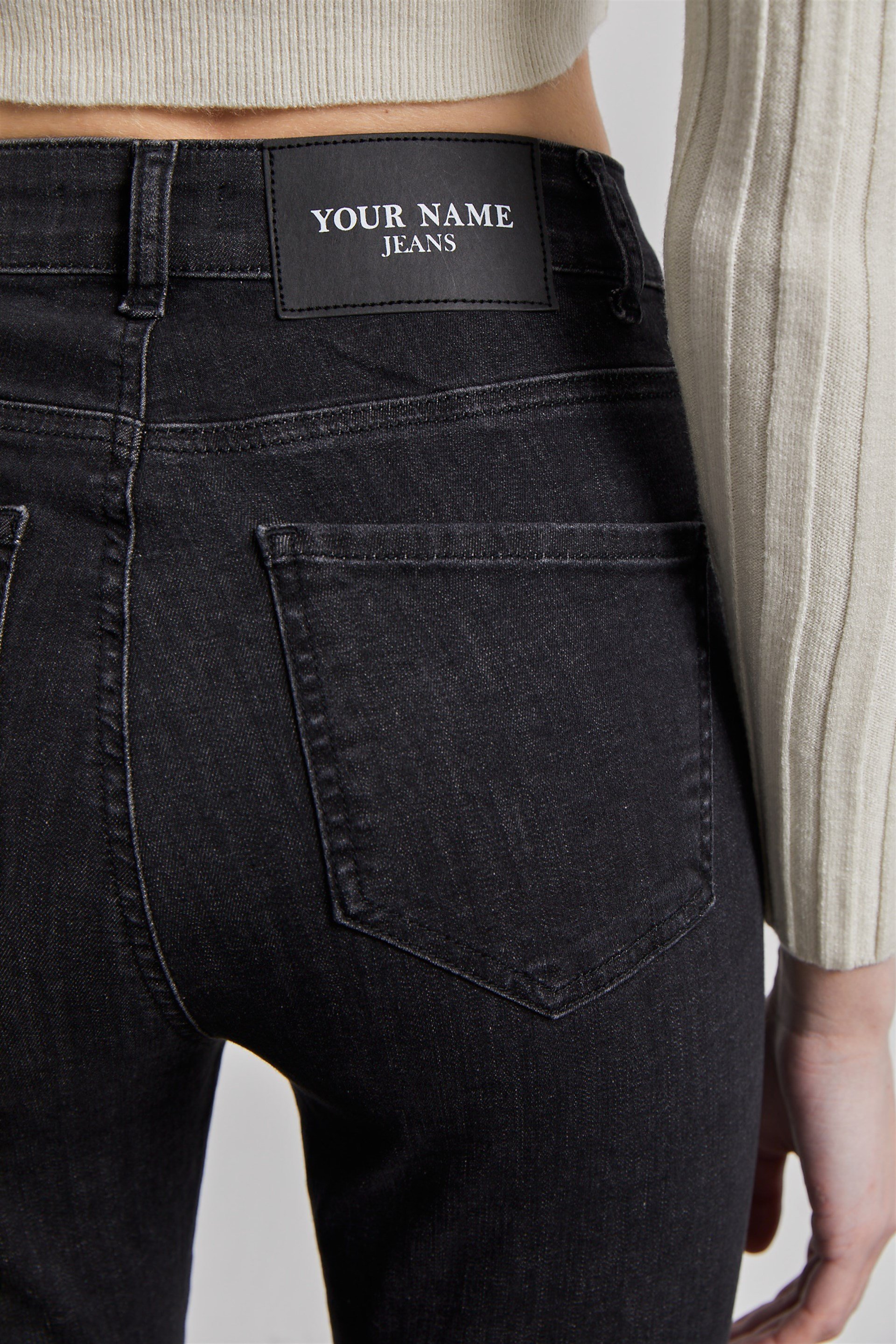 Kadın Antrasit Süper Yüksek Bel Skinny Jean