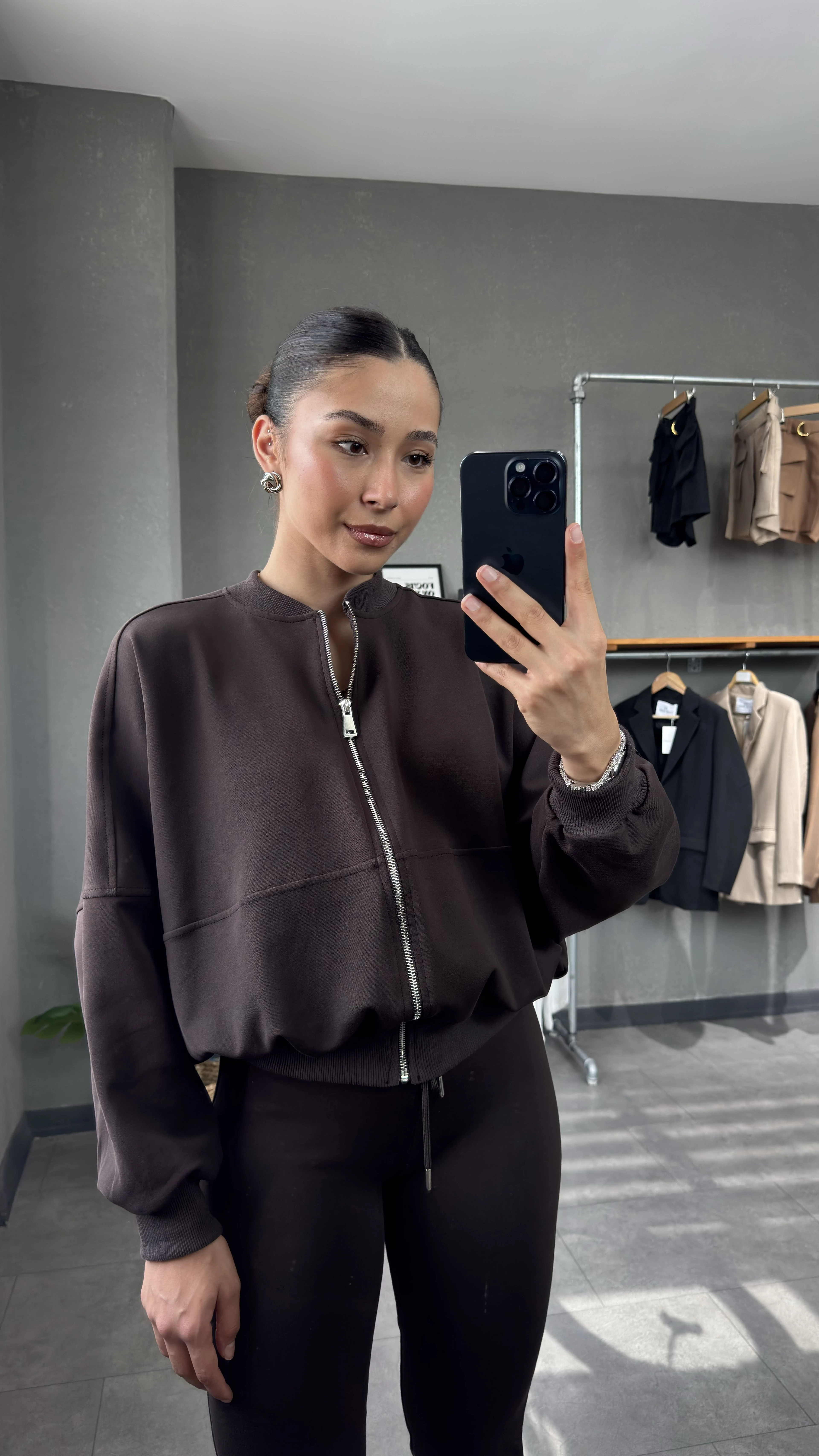 İspanyol Paça Pantolon Bomber Ceket Takım