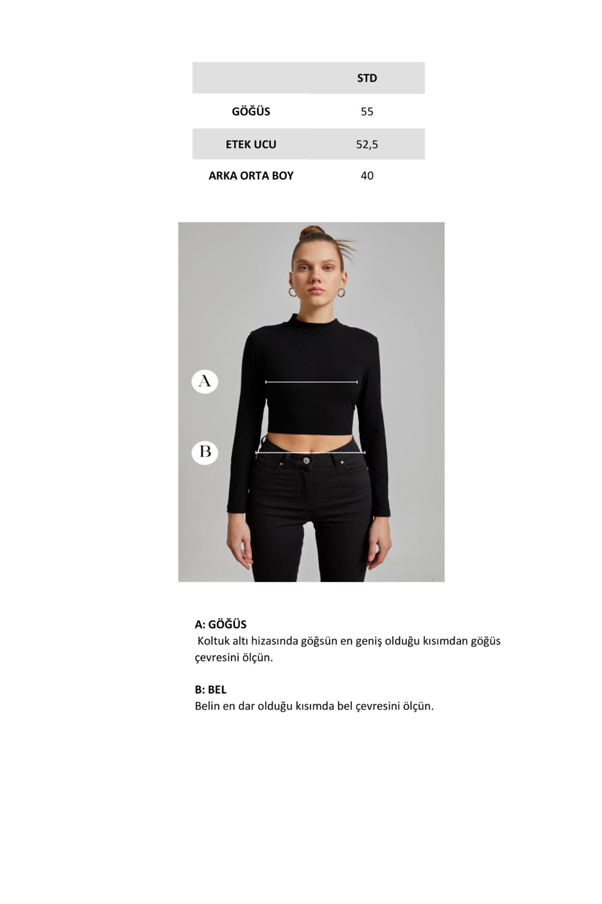 Mavi Çizgili Örgü Crop Kazak