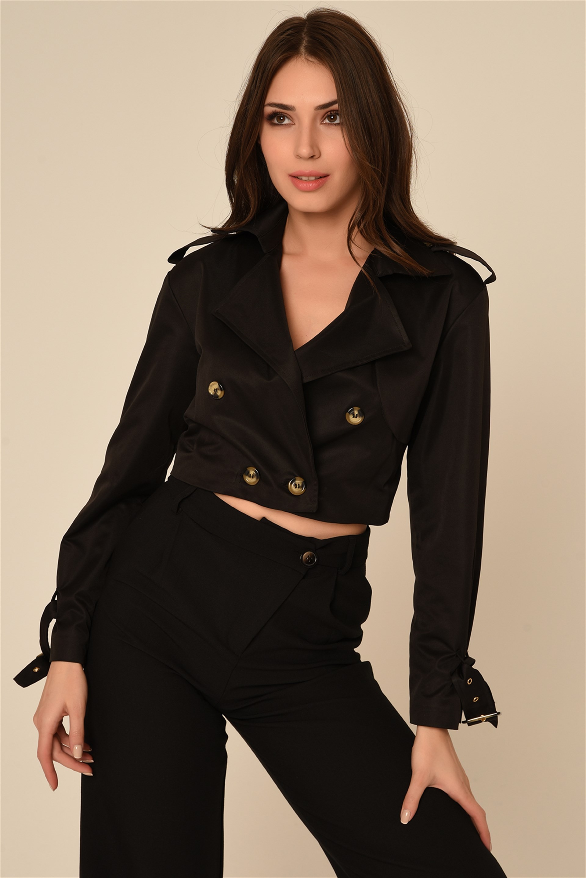Kemerli Trençkot Blazer Ceket