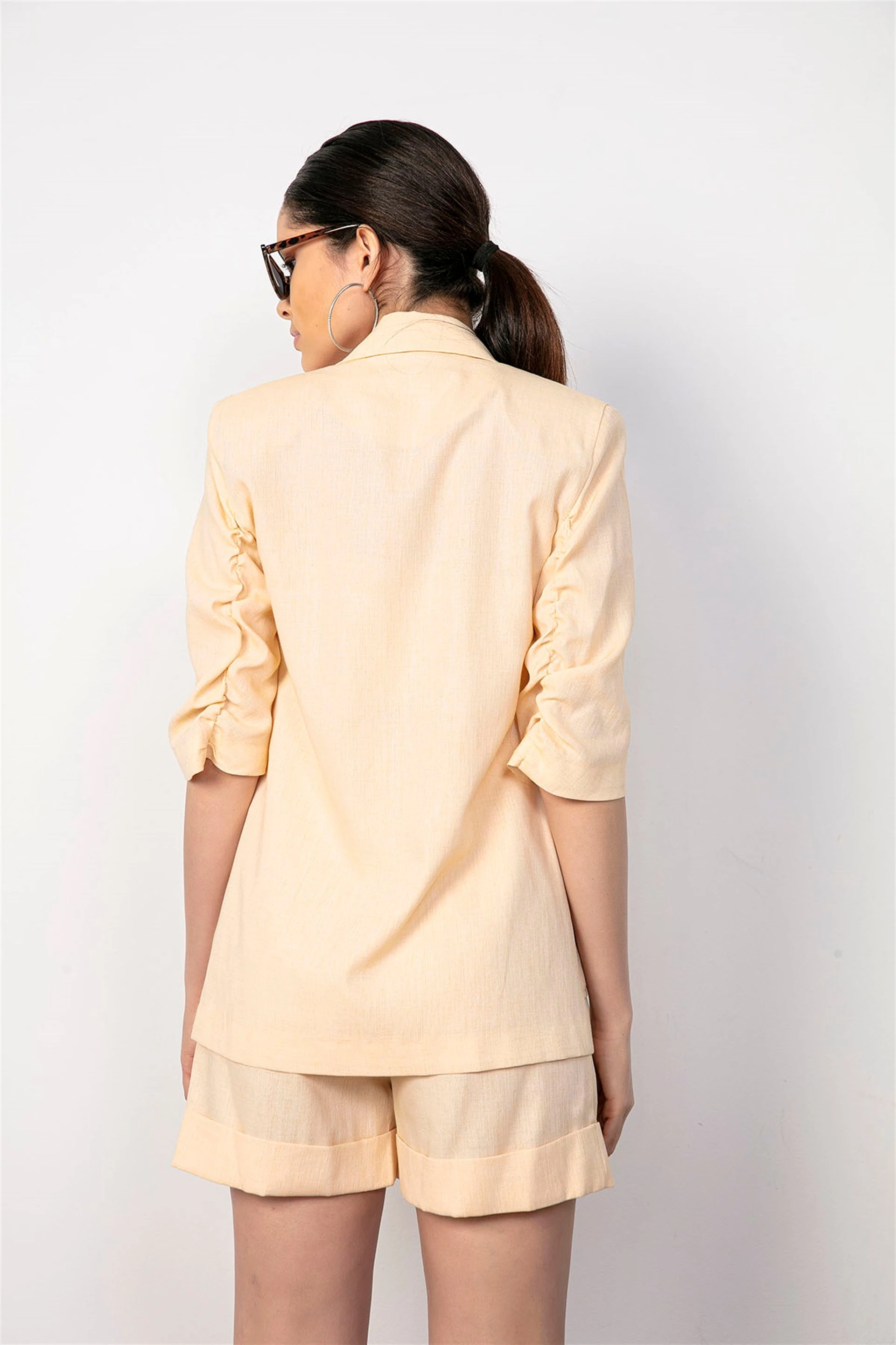 Açık Turuncu Polka Pamuk Şort