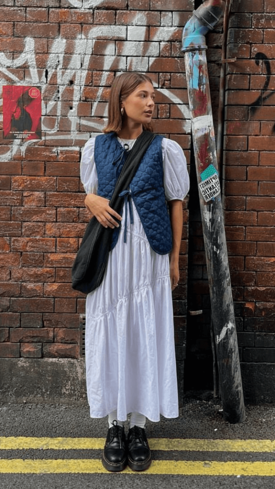 Kapitone Denim Mavi Kadın Yelek