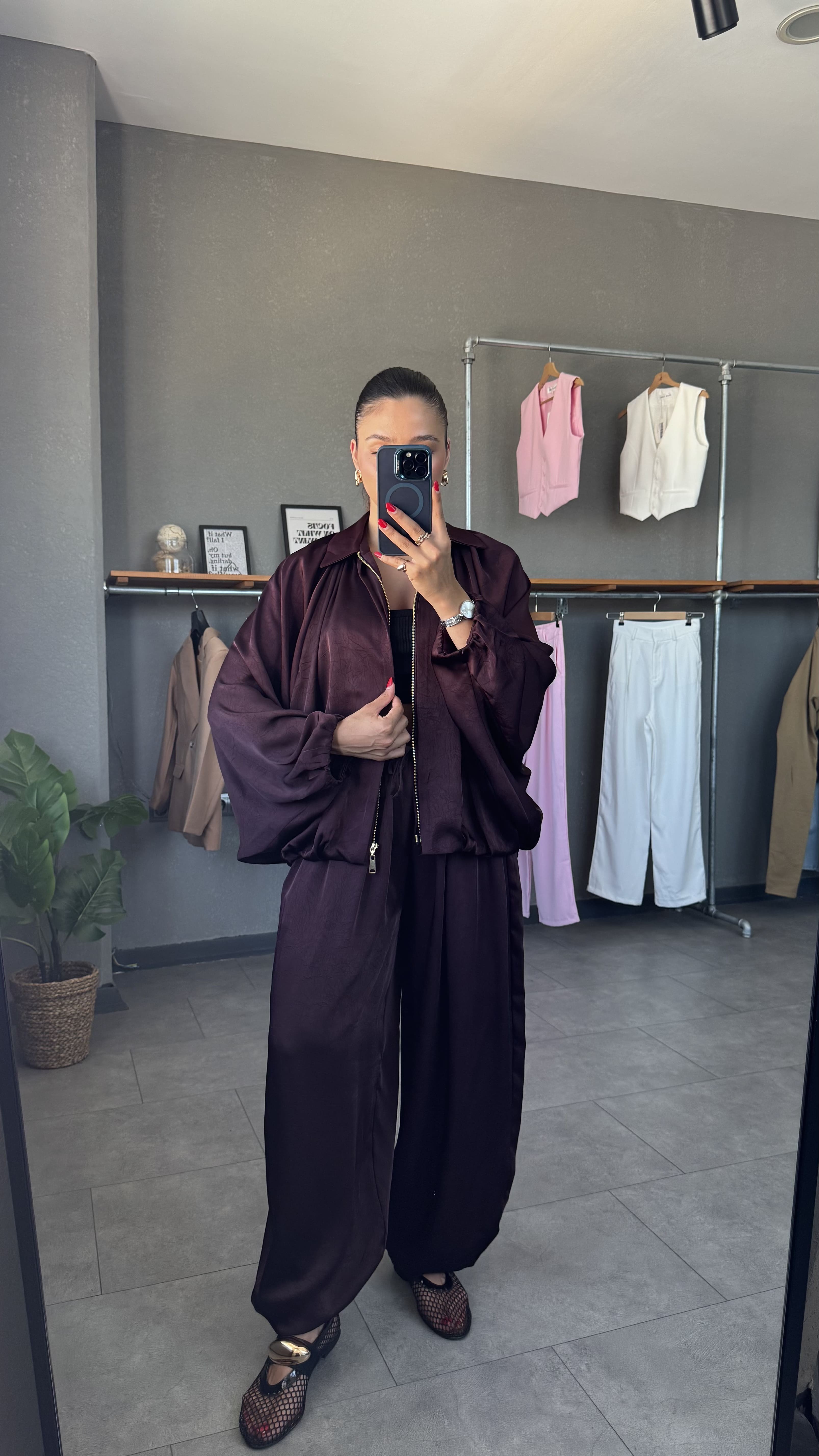 Saten Bomber Ceket