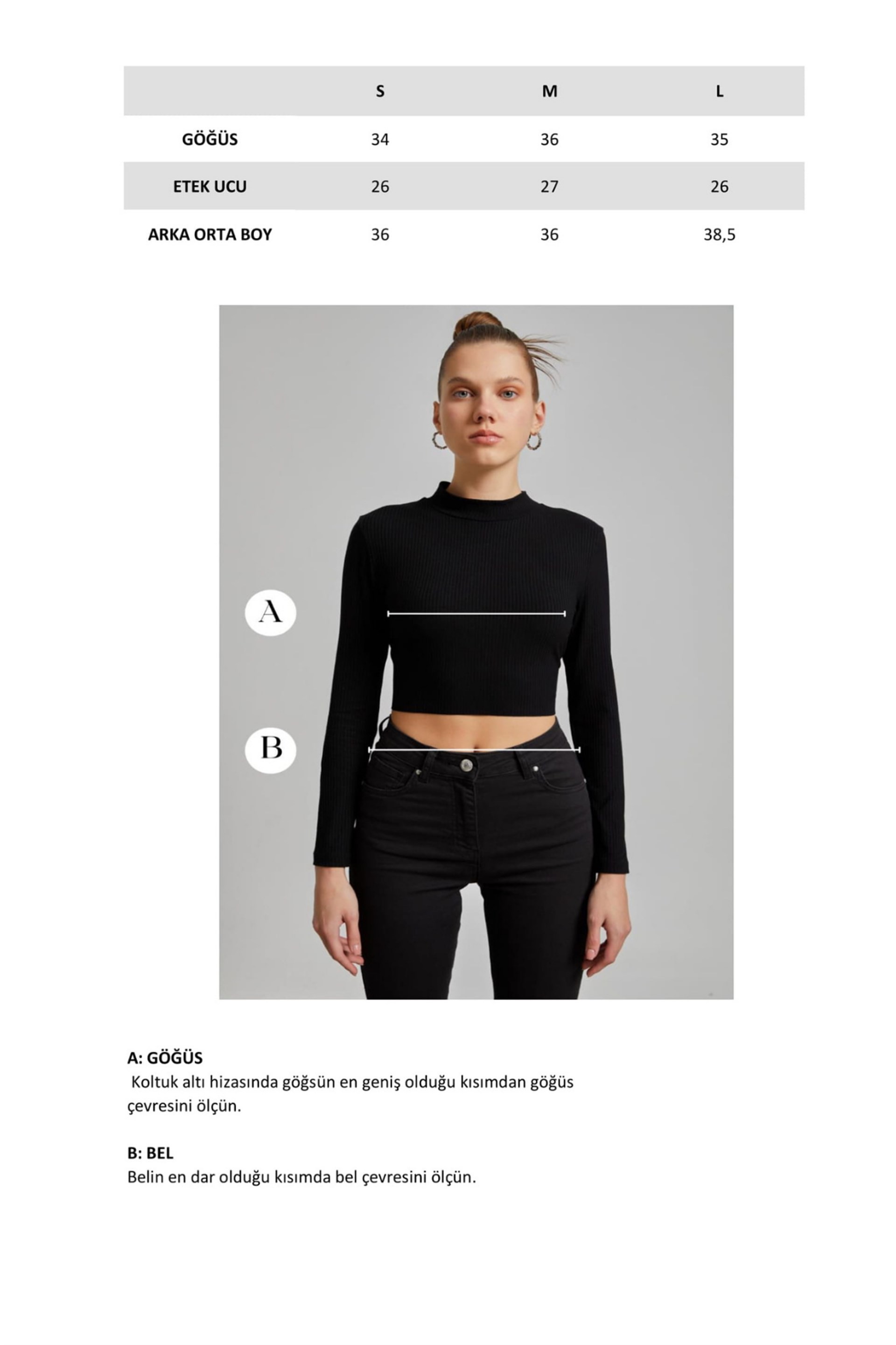 Dokulu Acı Kahve Triko Crop Kazak