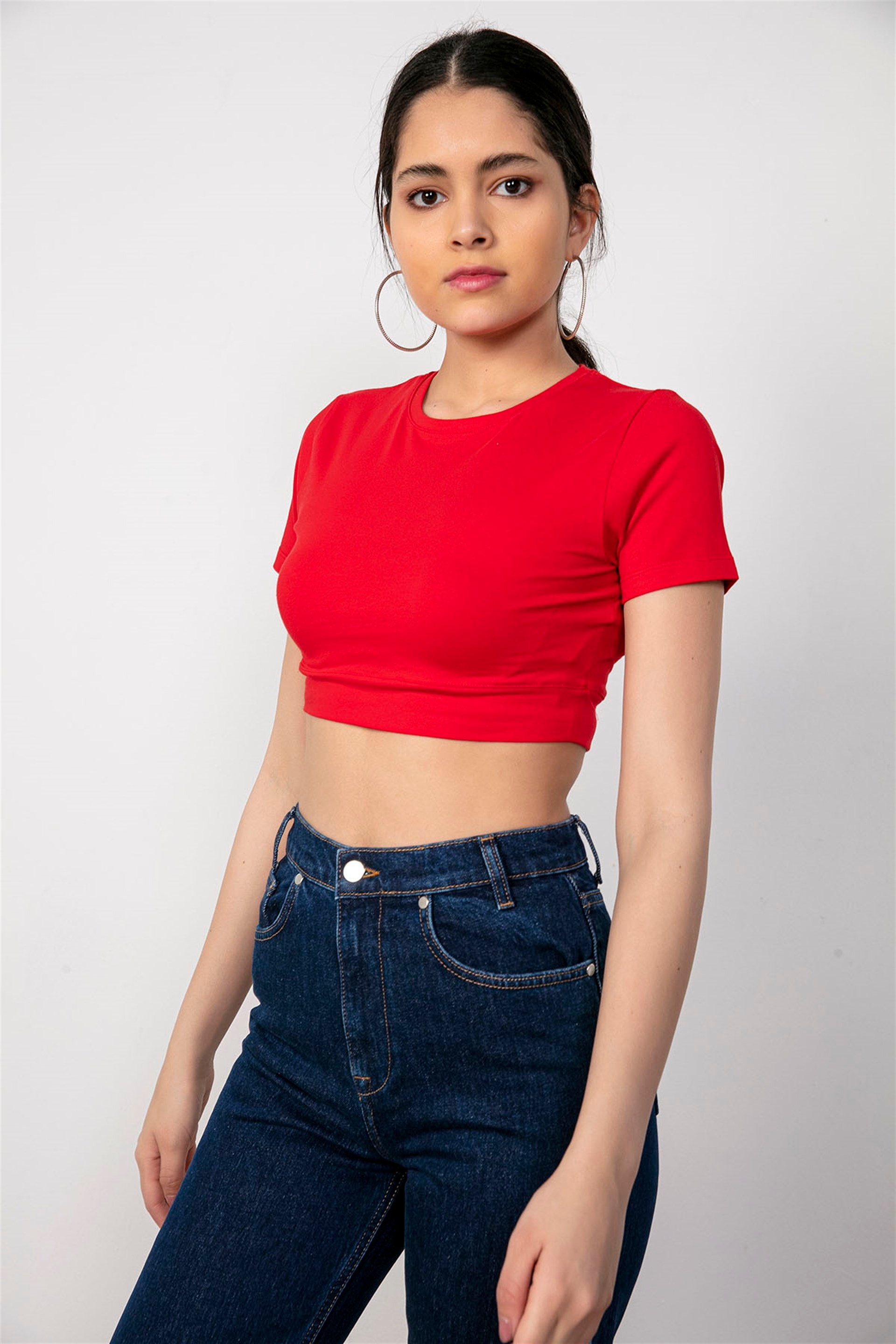 Kısa Kol Crop Bluz