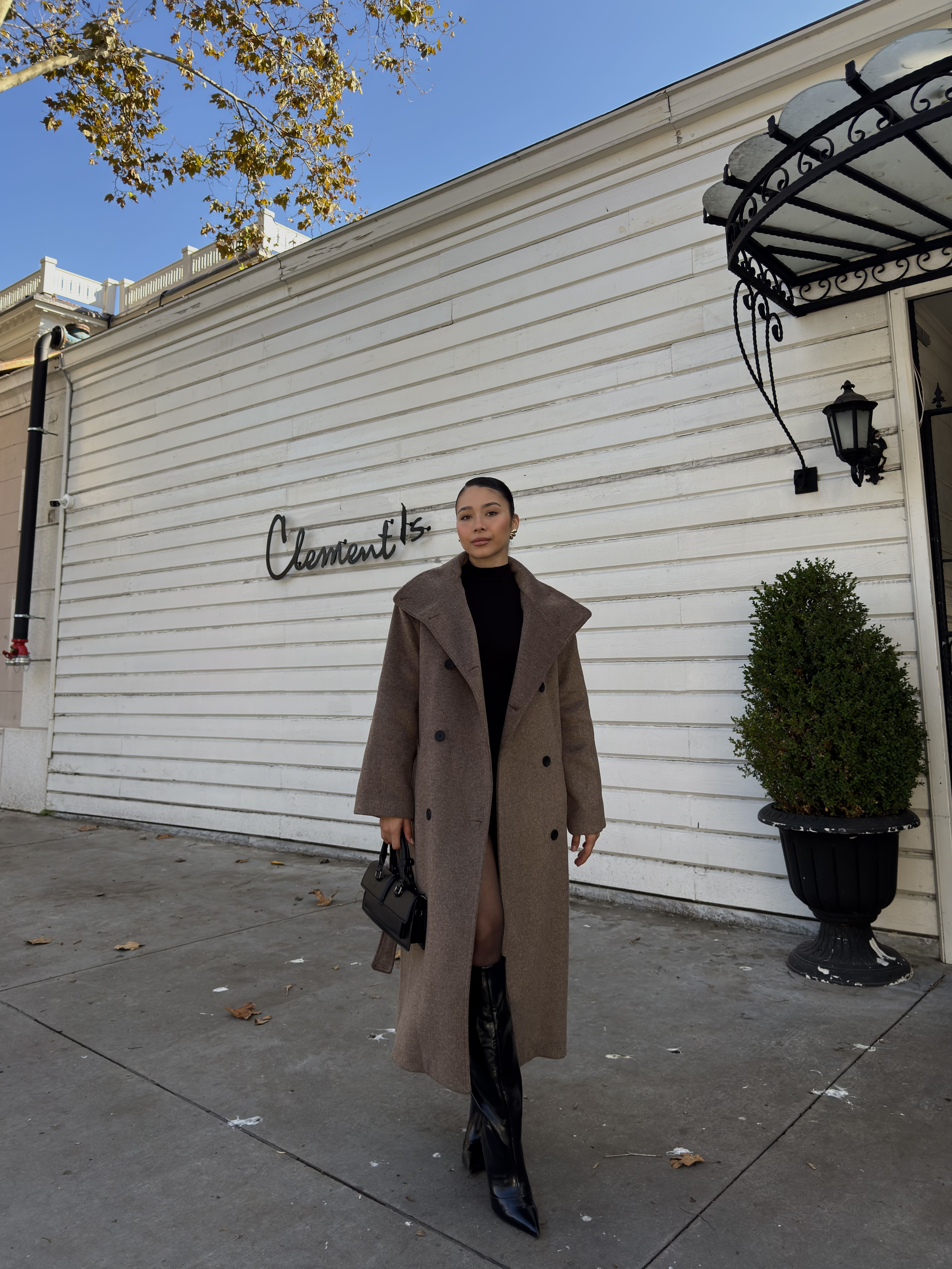 Dik Yaka Kaşe Kaban - Vizon