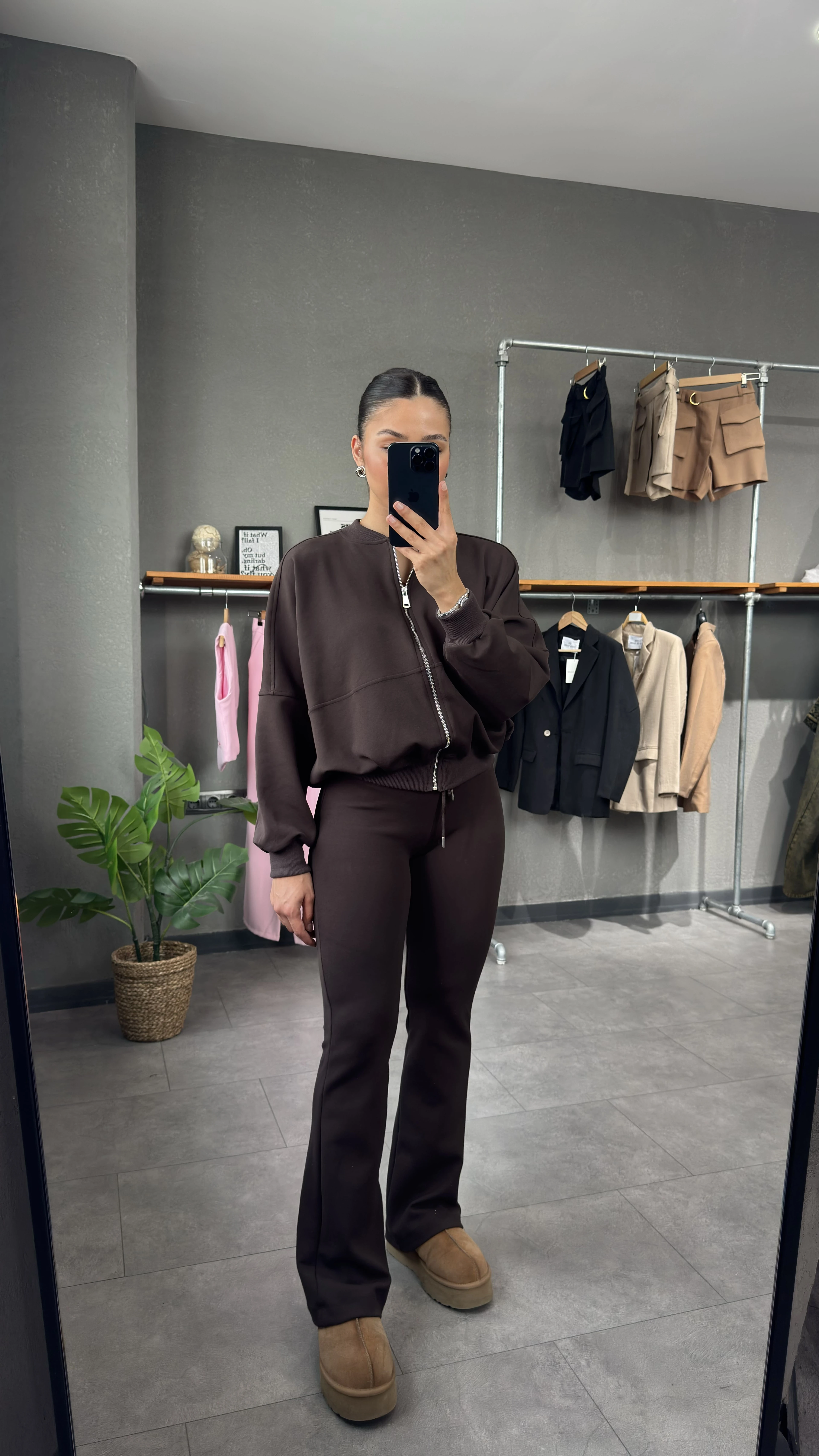 İspanyol Paça Pantolon Bomber Ceket Takım