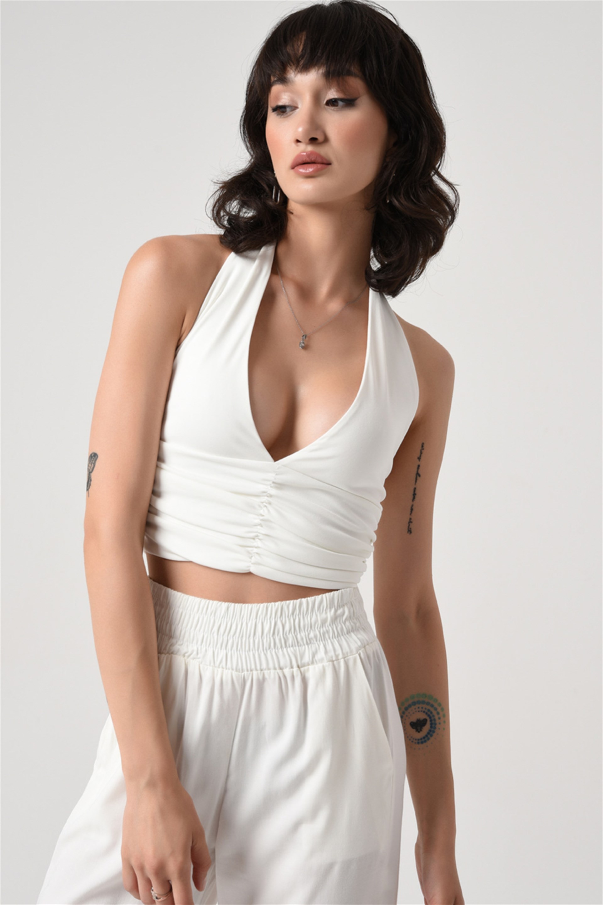 Büzgü Detaylı Crop Top