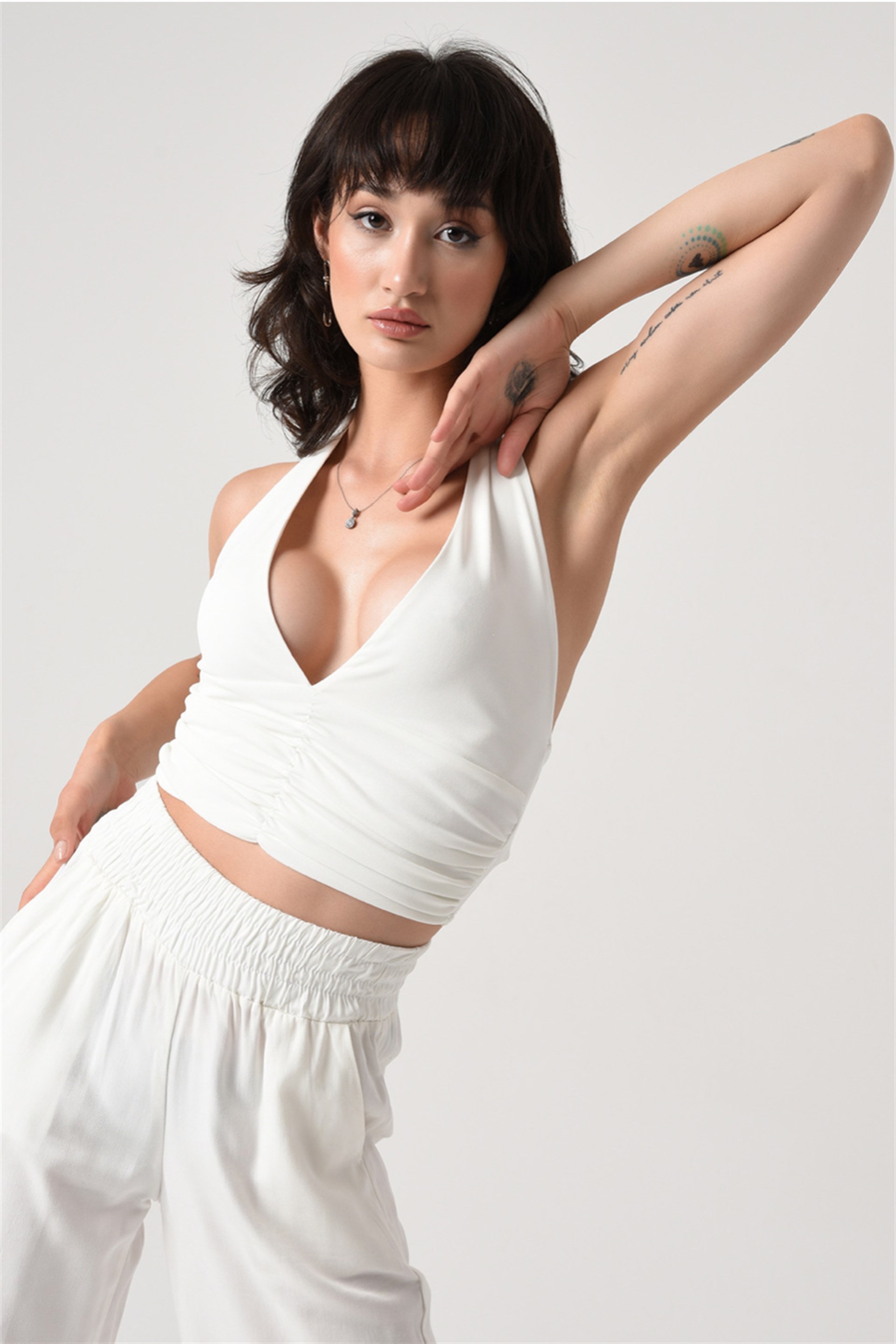 Büzgü Detaylı Crop Top