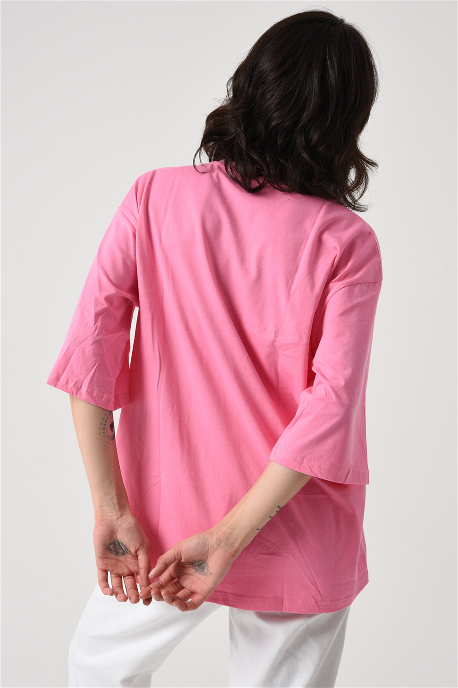 Oversize T-shirt Şeker Pembe