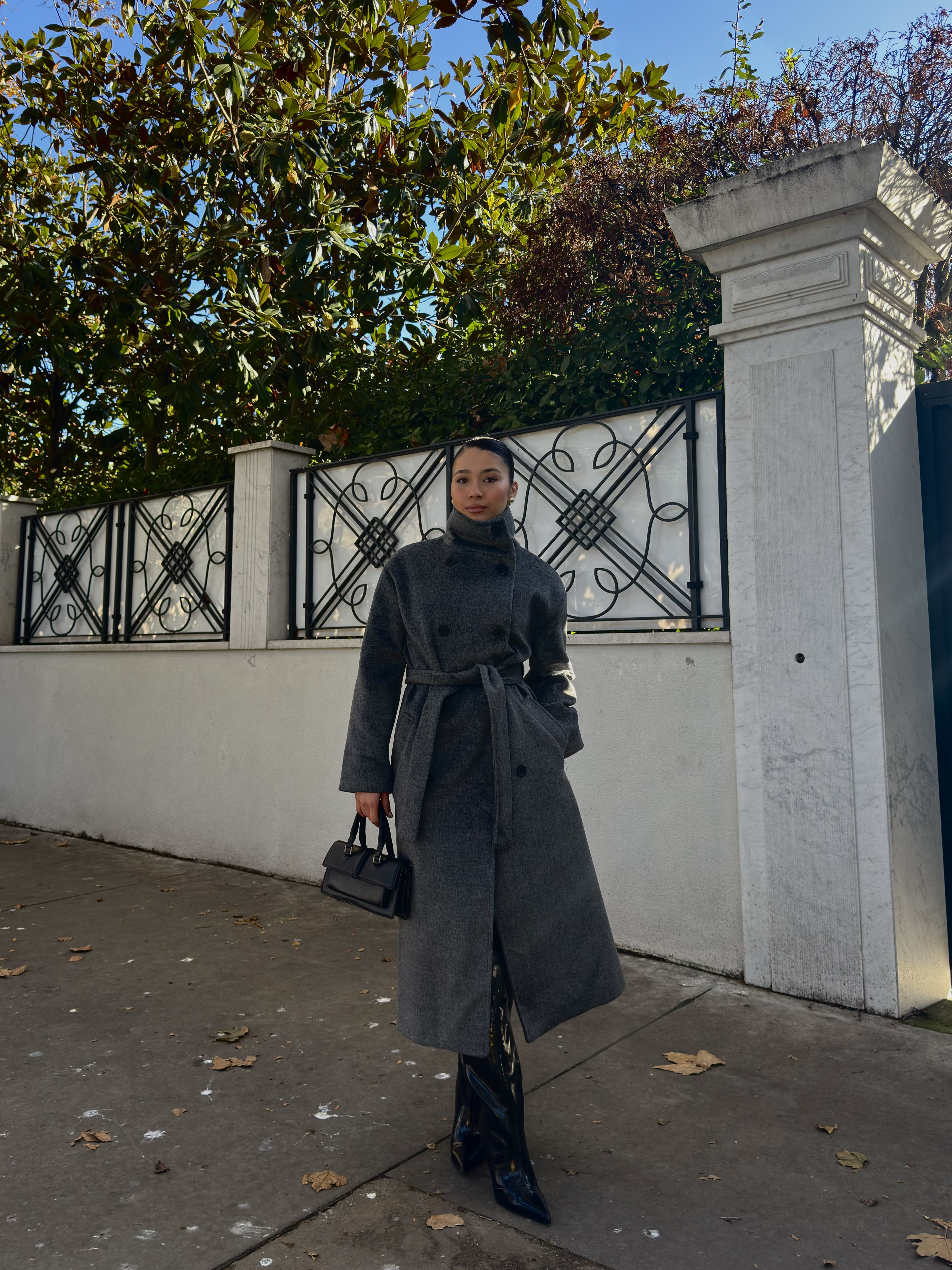 Dik Yaka Kaşe Kaban - Antrasit