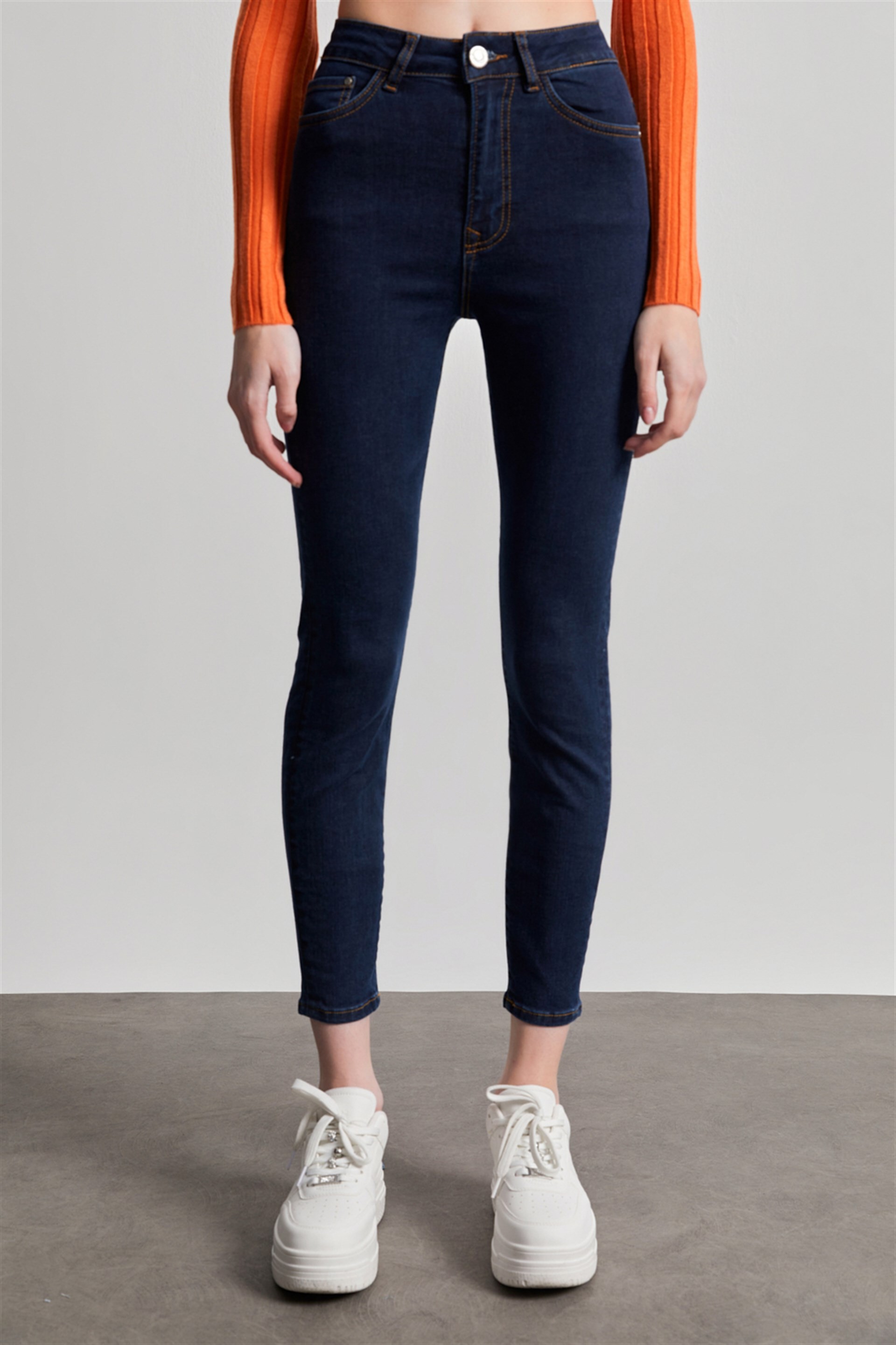 Kadın Lacivert Süper Yüksek Bel Skinny Jean