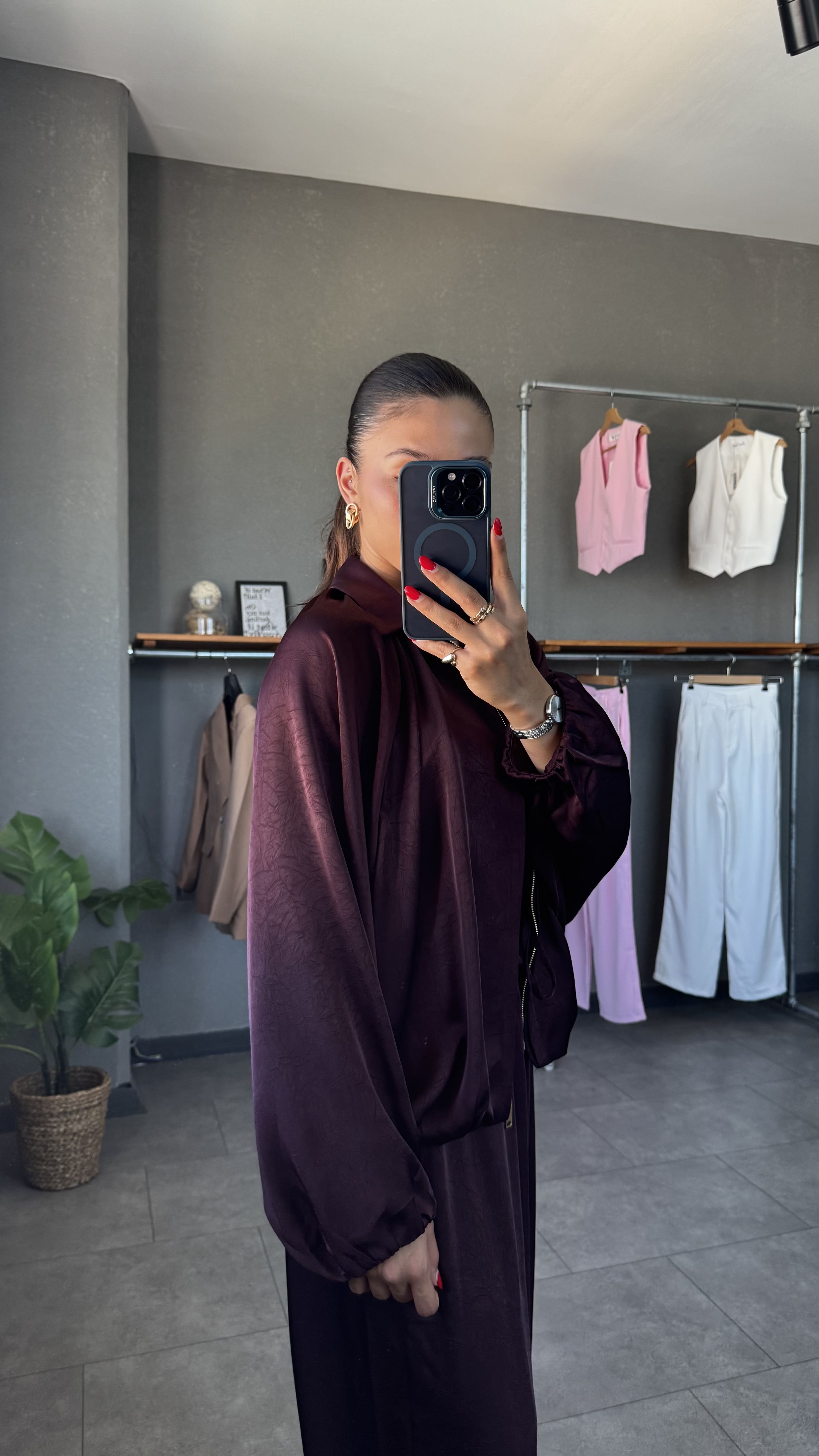 Saten Bomber Ceket