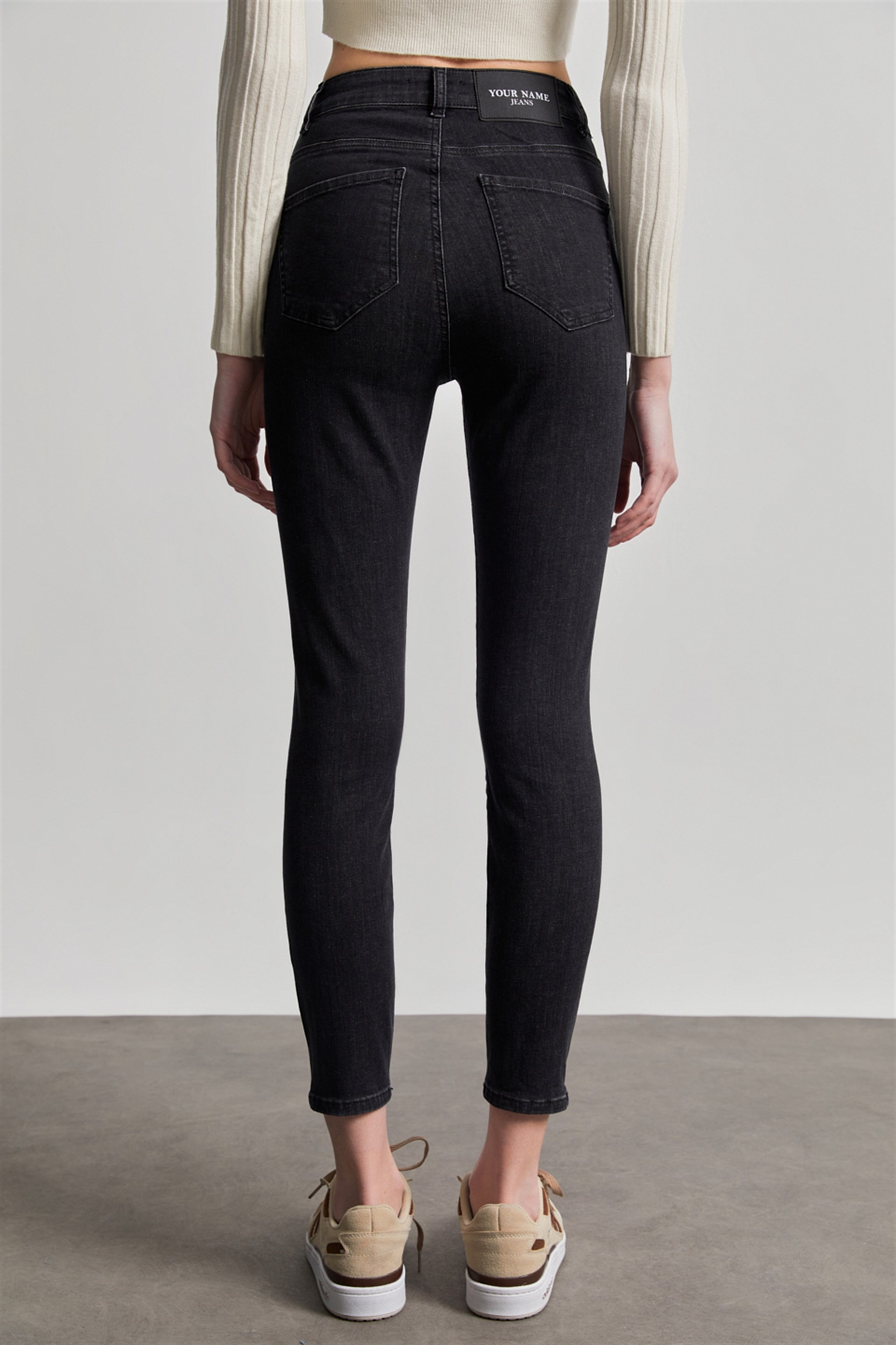 Kadın Antrasit Süper Yüksek Bel Skinny Jean