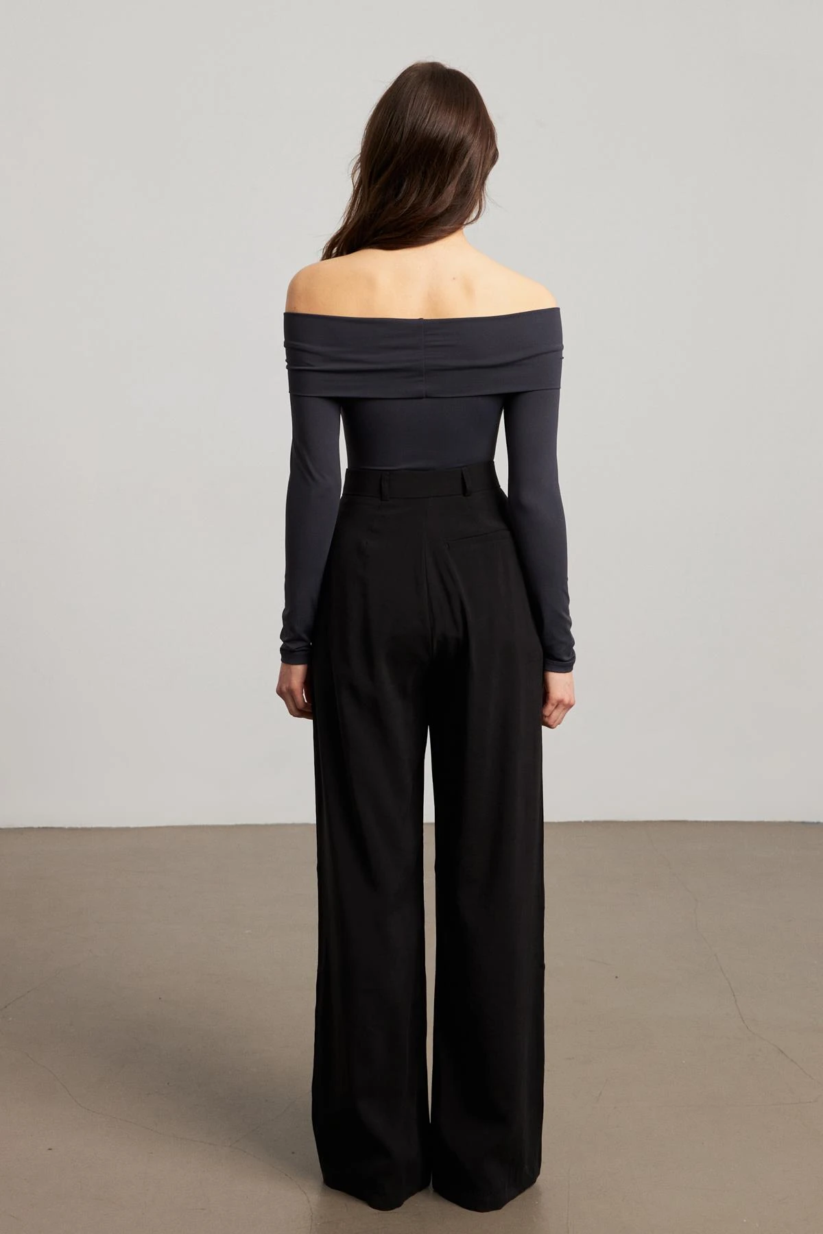 Yüksek Bel Pileli Siyah Palazzo Pantolon