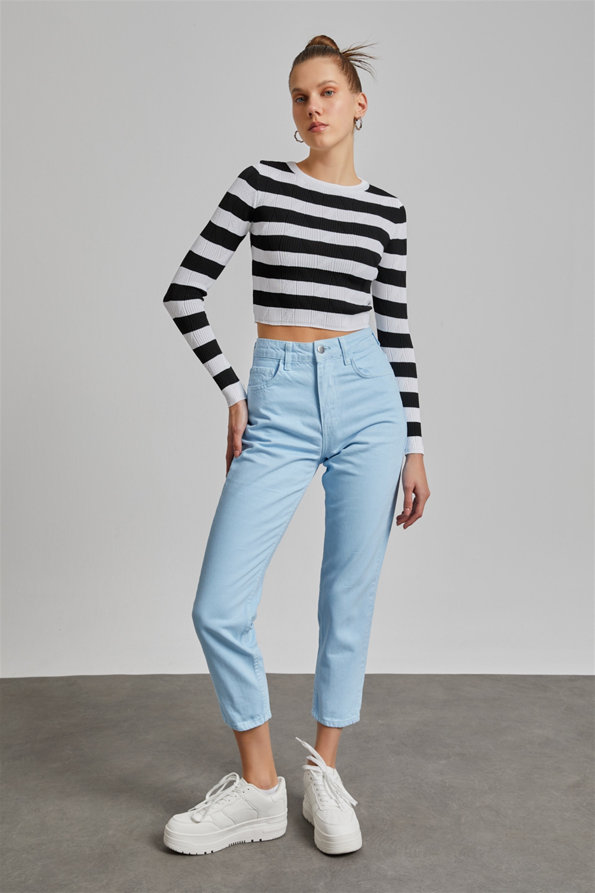 Gabardin Mom Jean Pantolon
