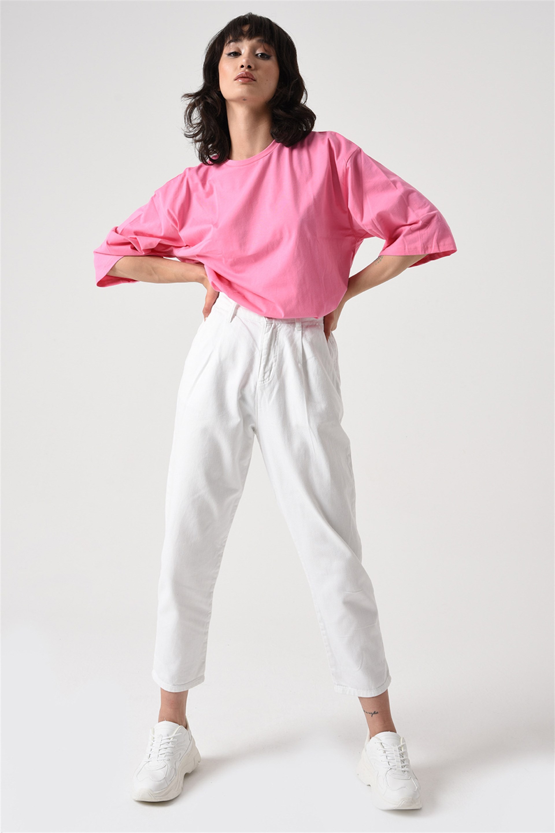 Oversize T-shirt Şeker Pembe