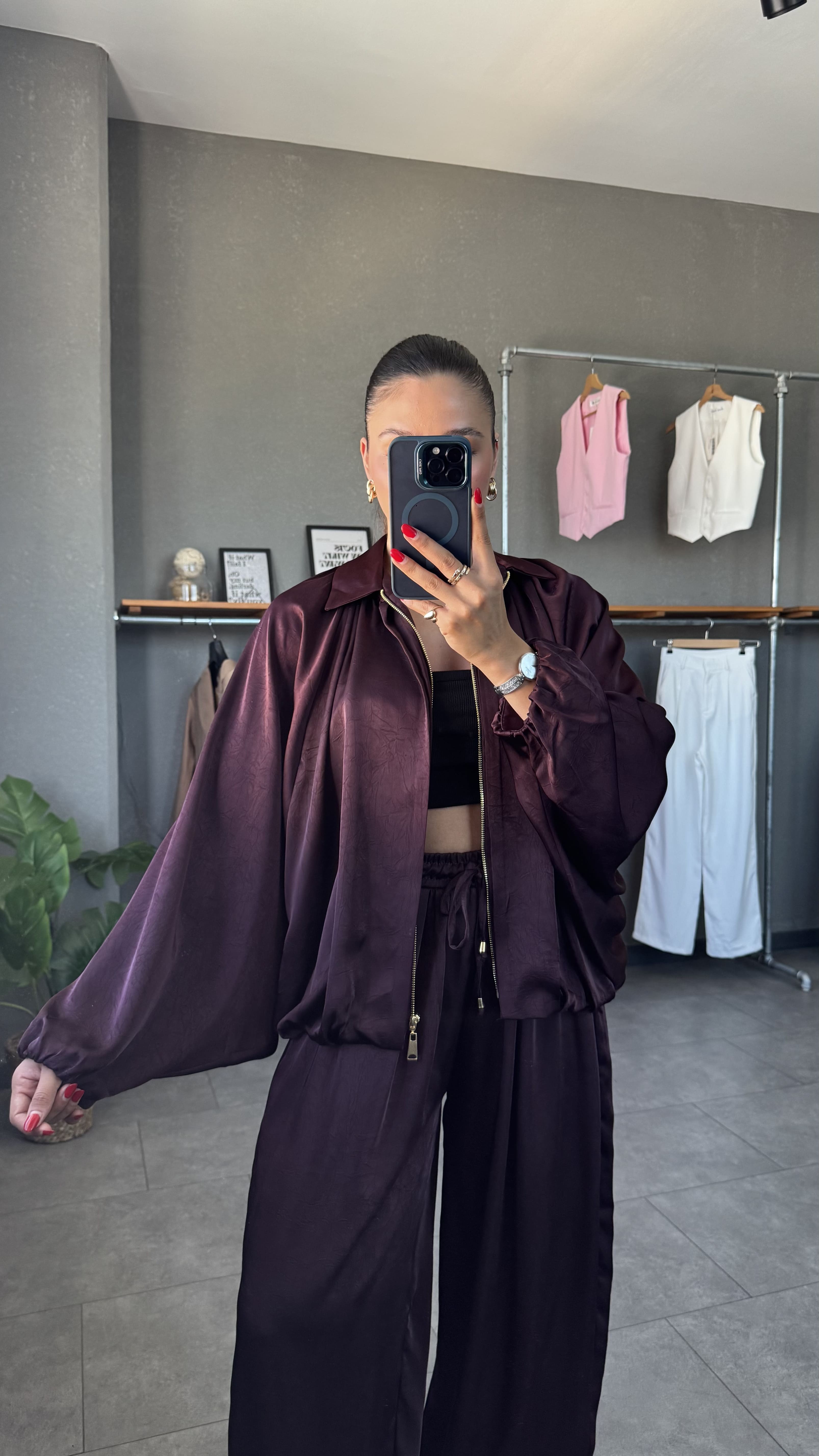 Saten Bomber Ceket