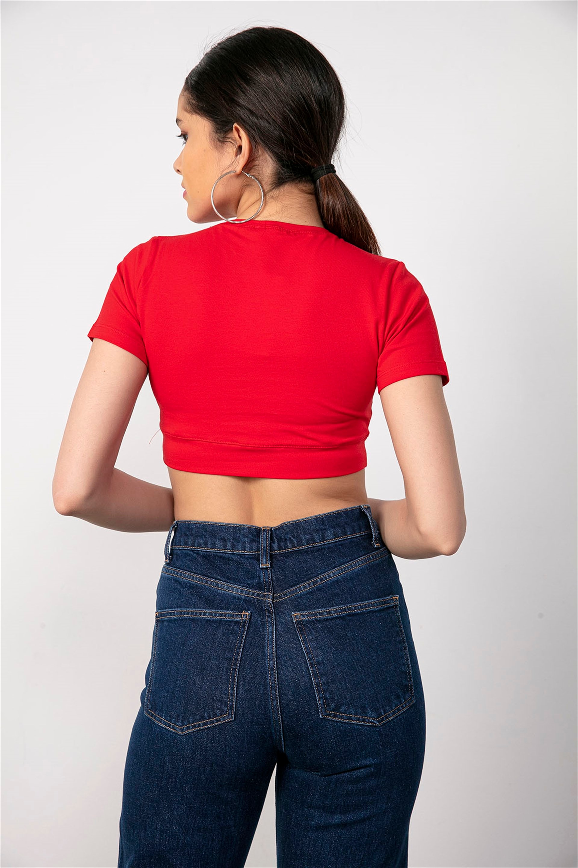 Kısa Kol Crop Bluz