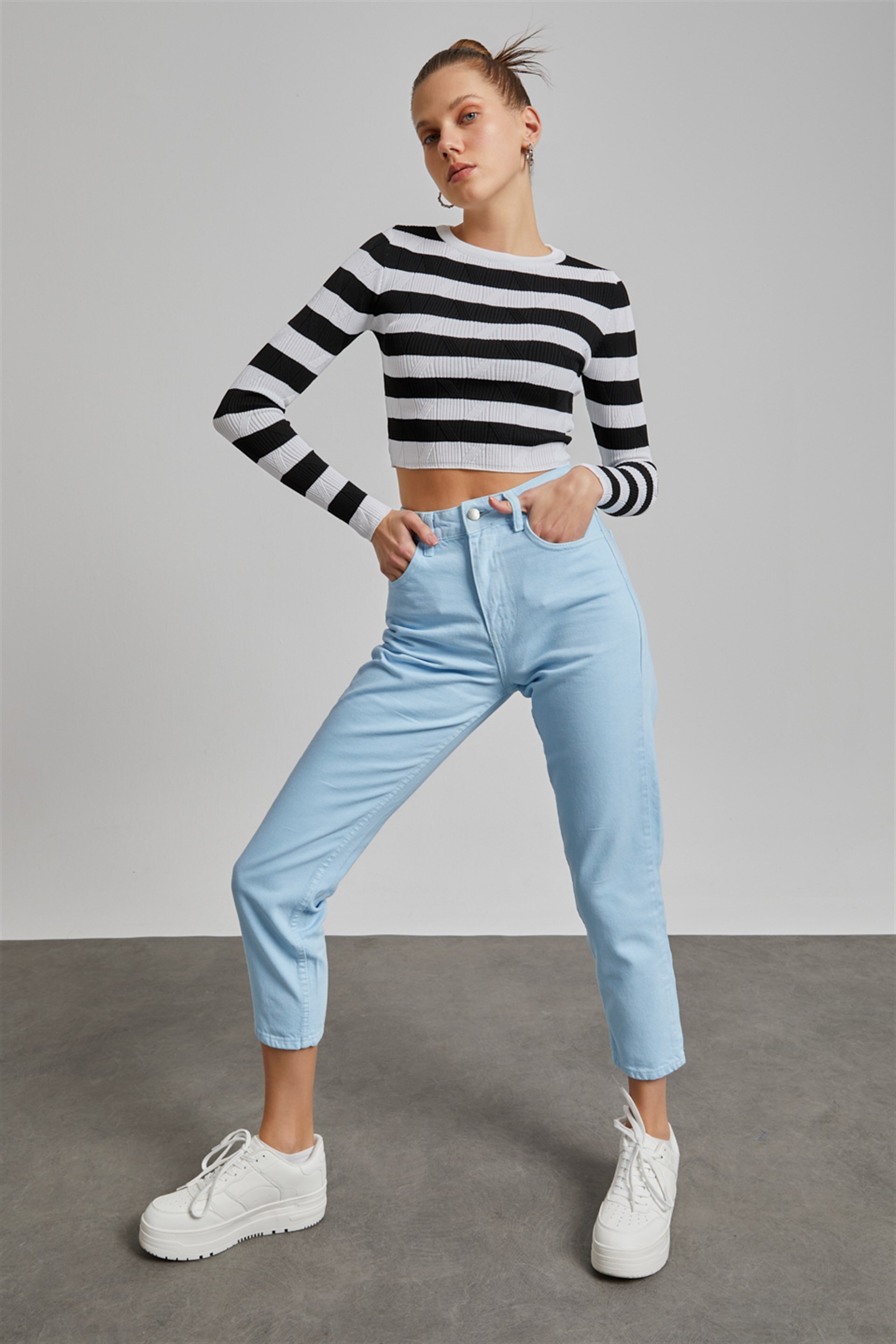 Gabardin Mom Jean Pantolon