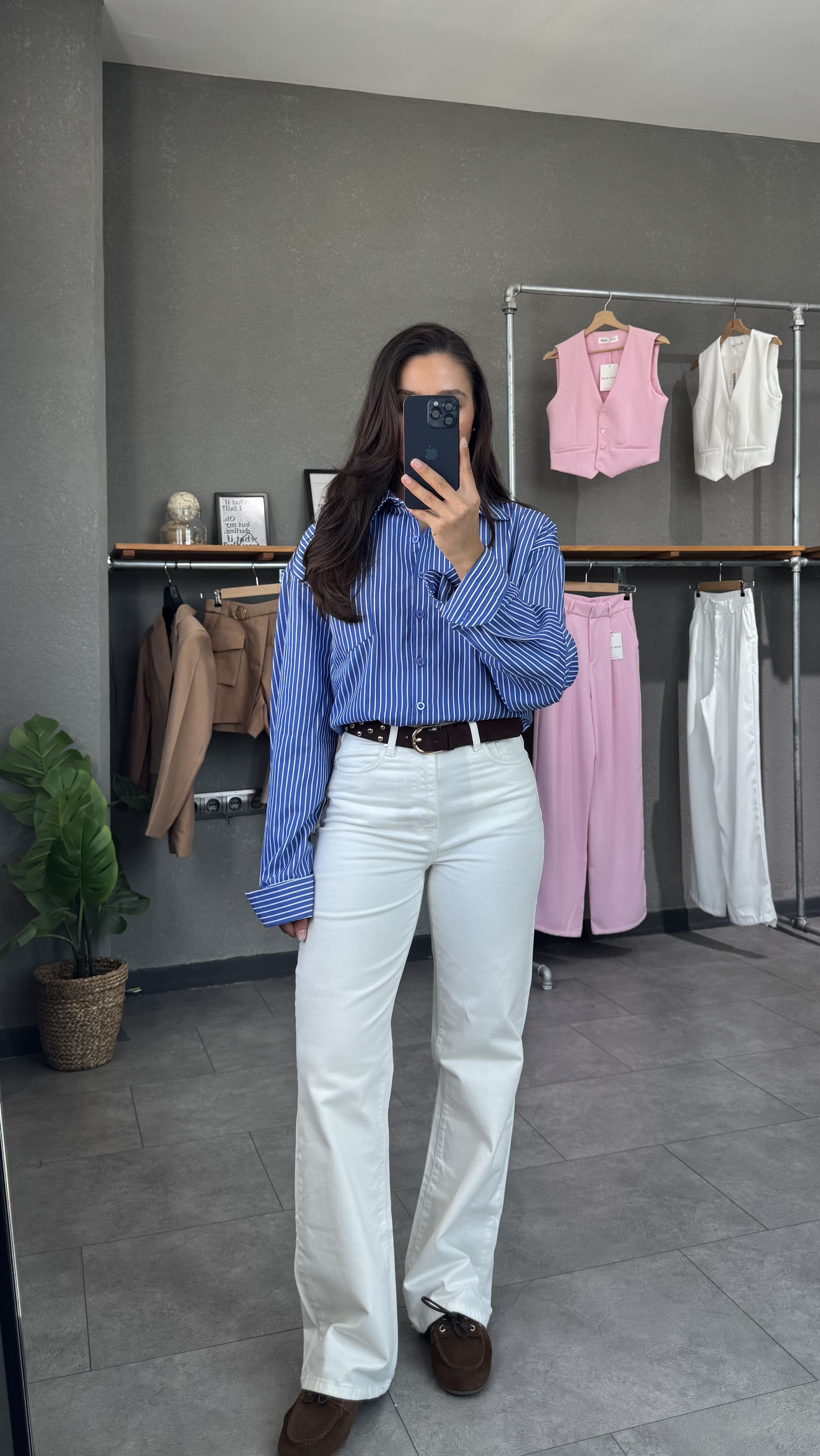 Yüksek Bel Wide Leg Beyaz Kadın Jean