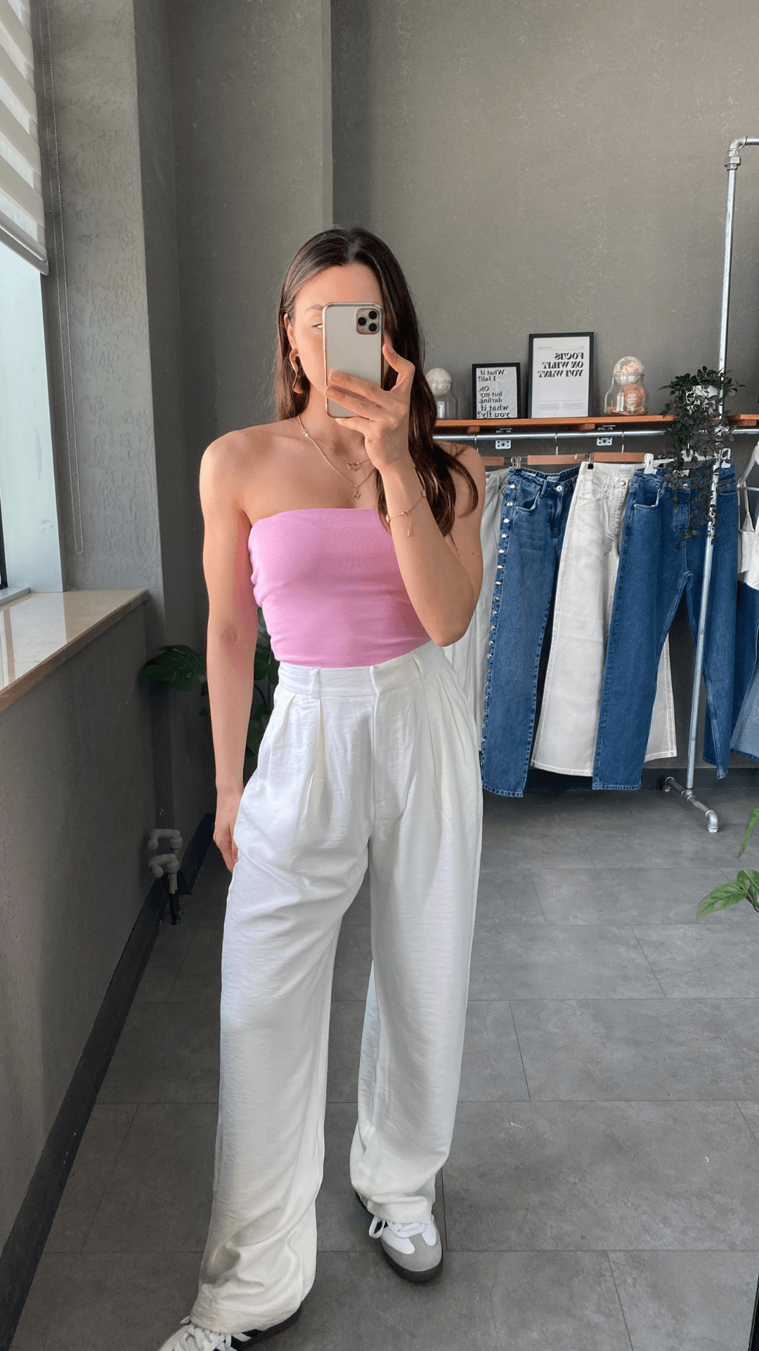 Straplez Pembe Kadın Crop Top