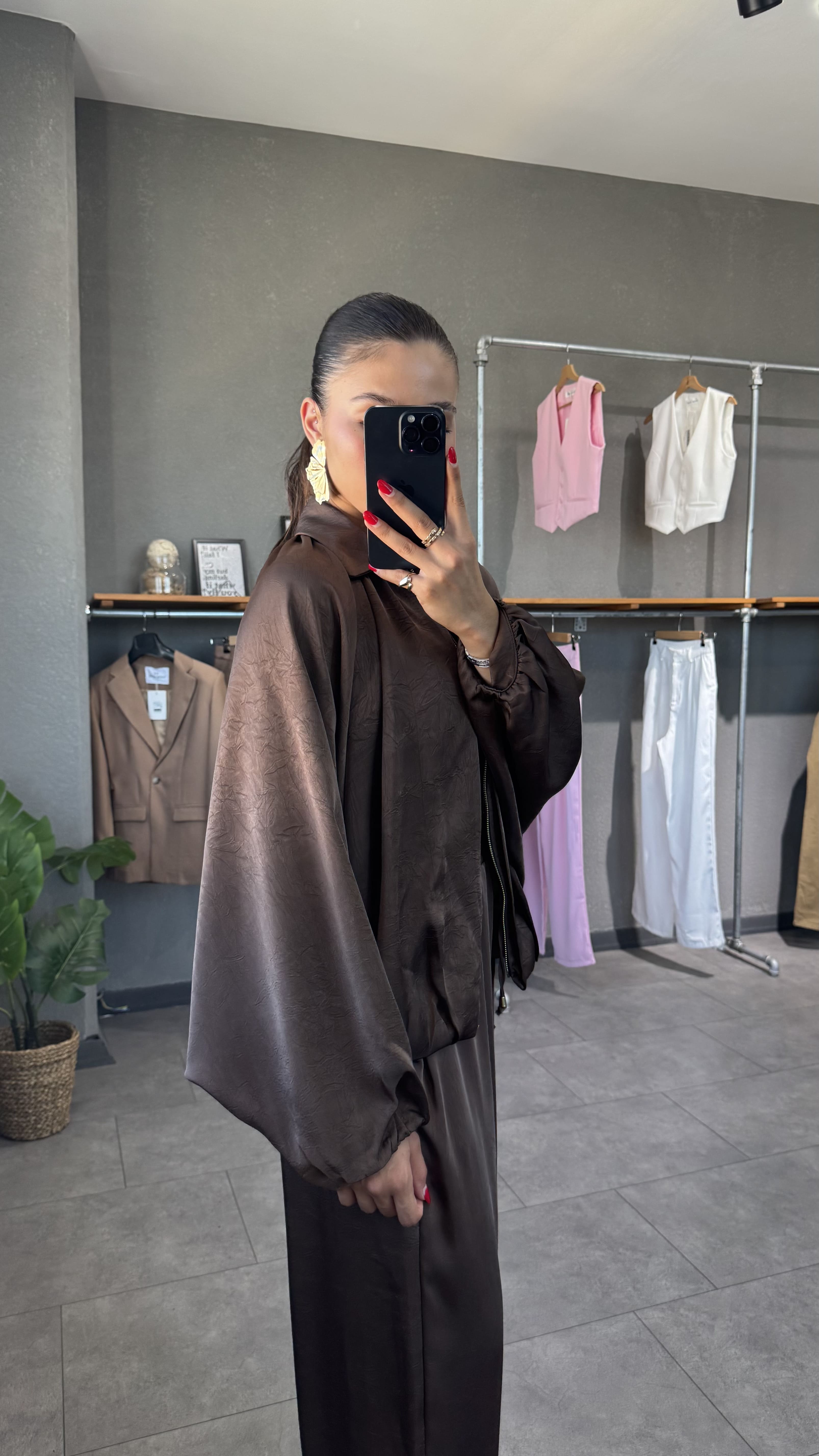 Saten Bomber Ceket