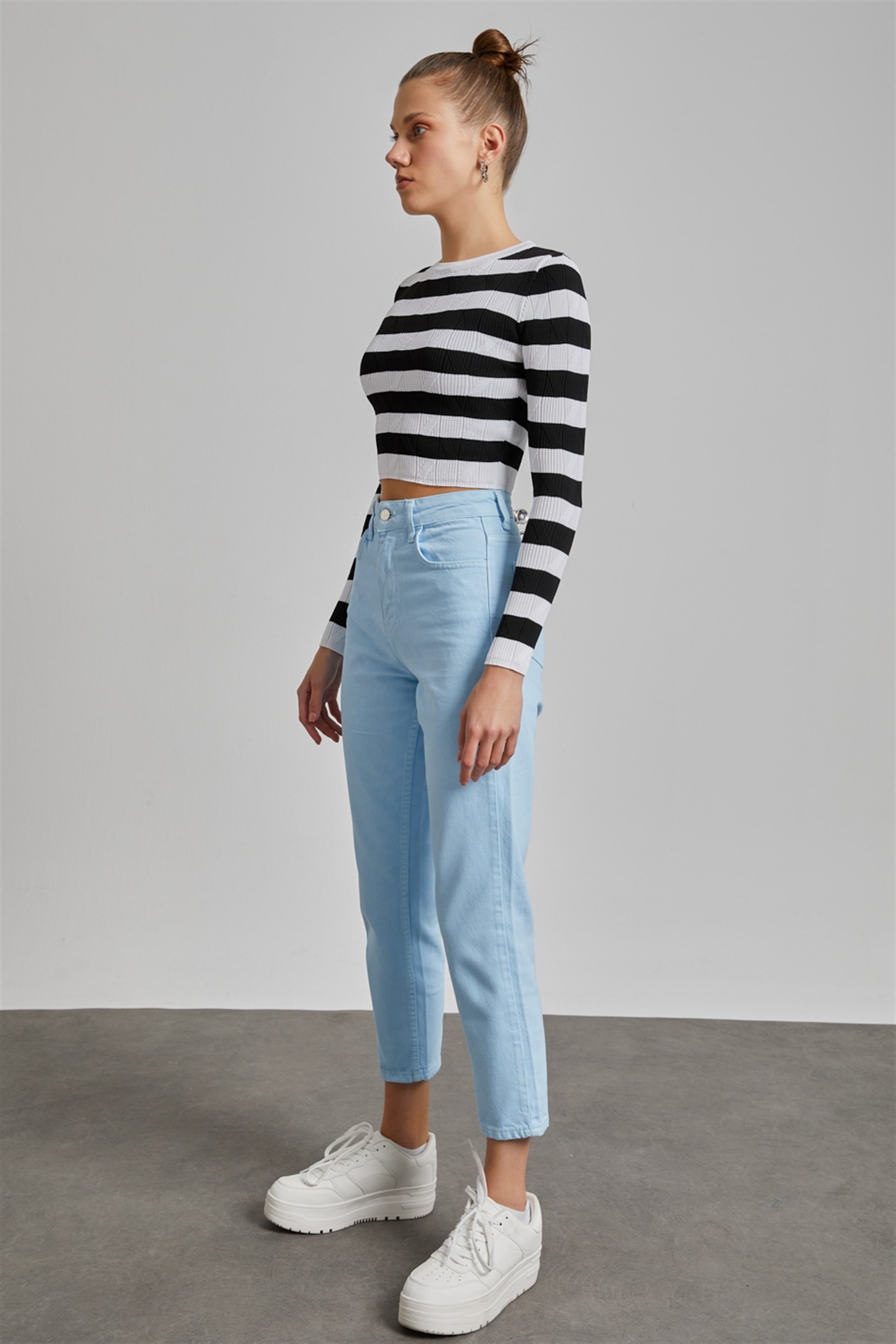 Gabardin Mom Jean Pantolon