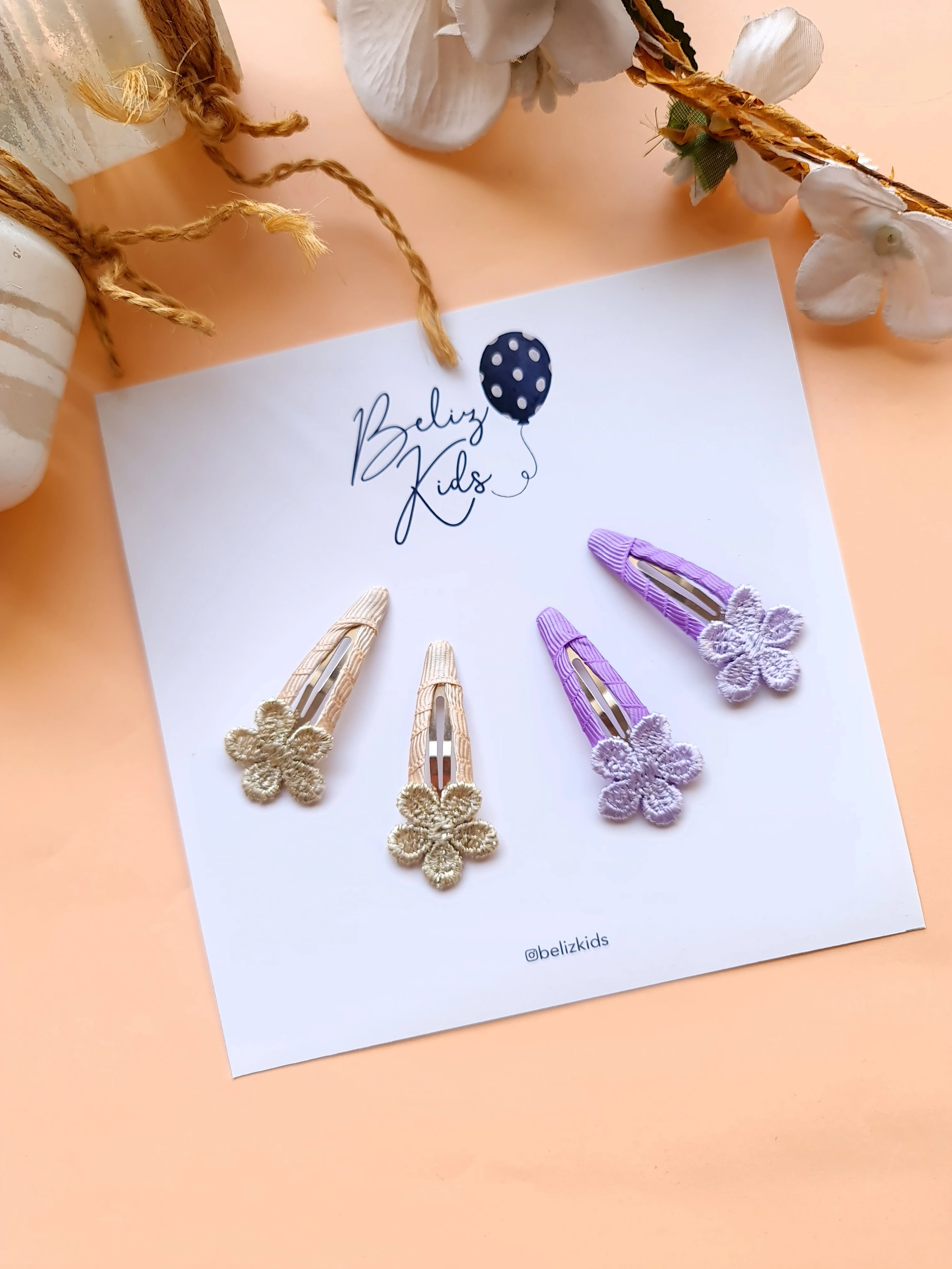 Mini Çiçek Çıtçıt Toka Çift