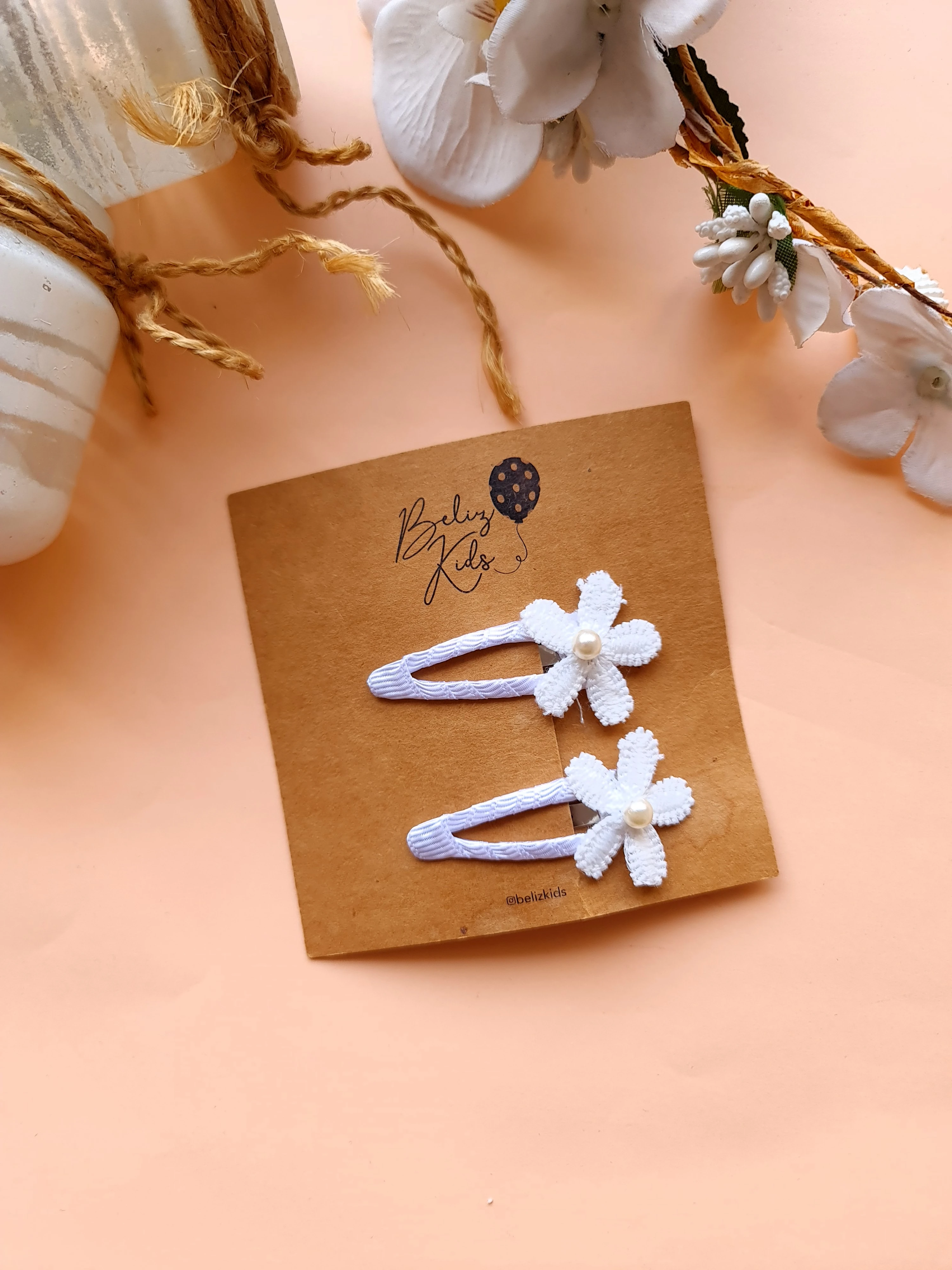 İncili Çiçek Çıtçıt Toka Çift